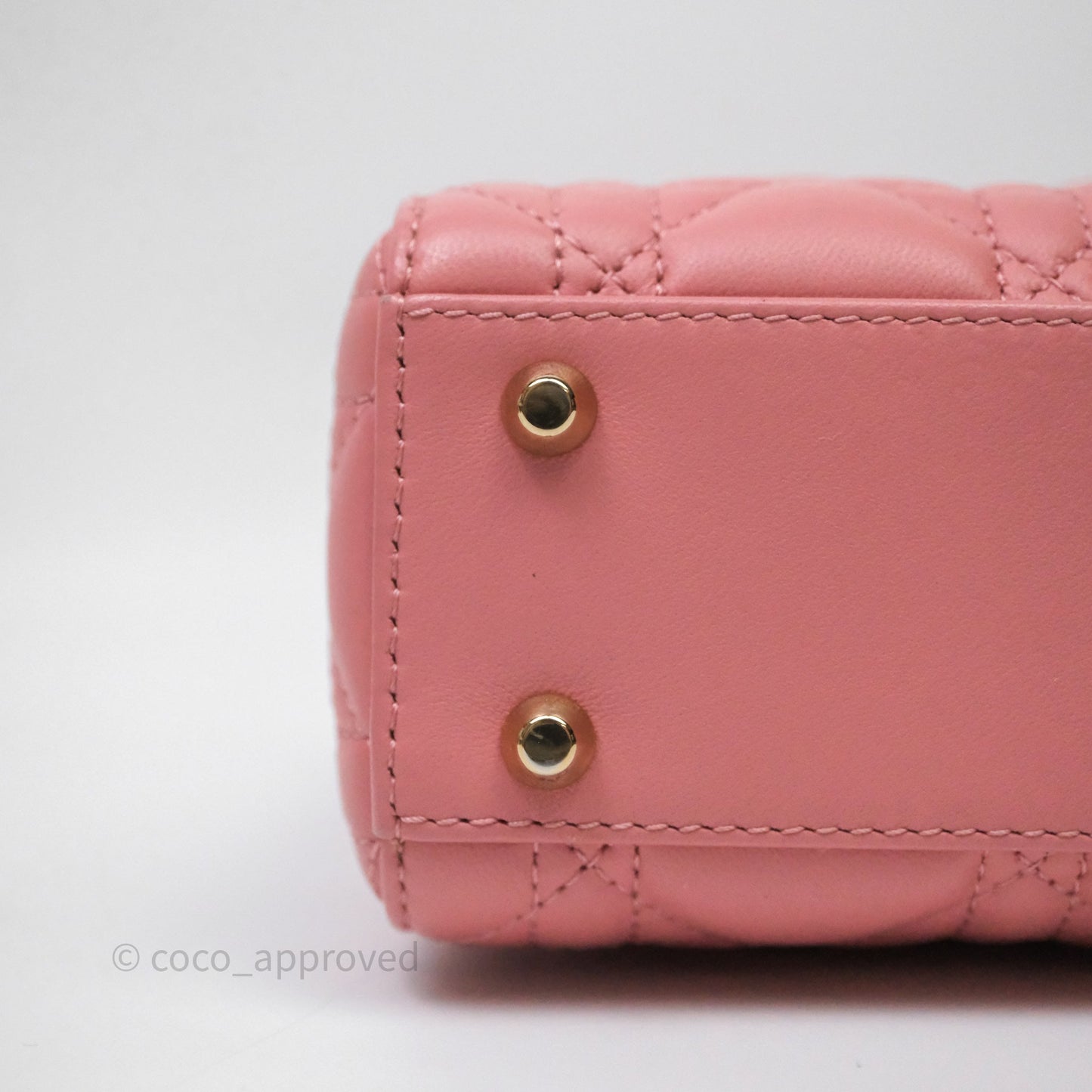 Christian Dior Mini Lady Dior My ABCDior Bag Pink Cannage Lambskin Gold Haardware