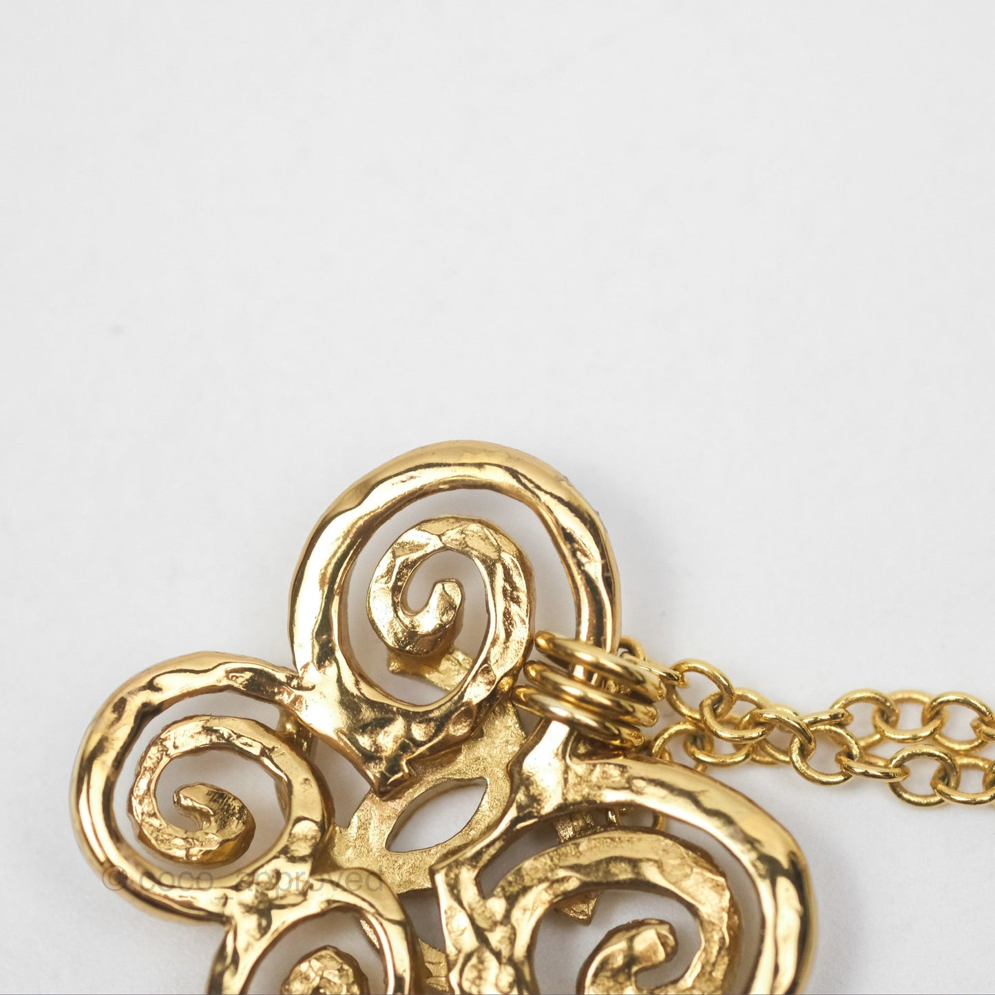 Chanel CC Butterfly Necklace Gold Tone 22S