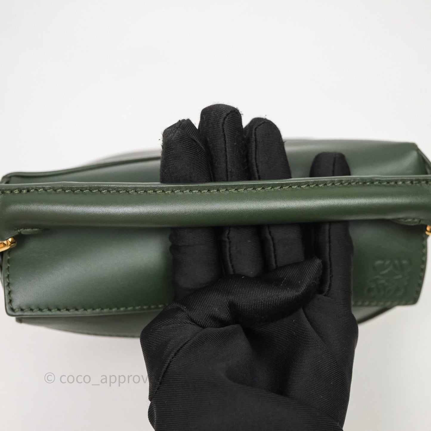 Loewe X SUNA FUJITA Mini Pandas Puzzle Bag Dark Green Calfskin Gold Hardware