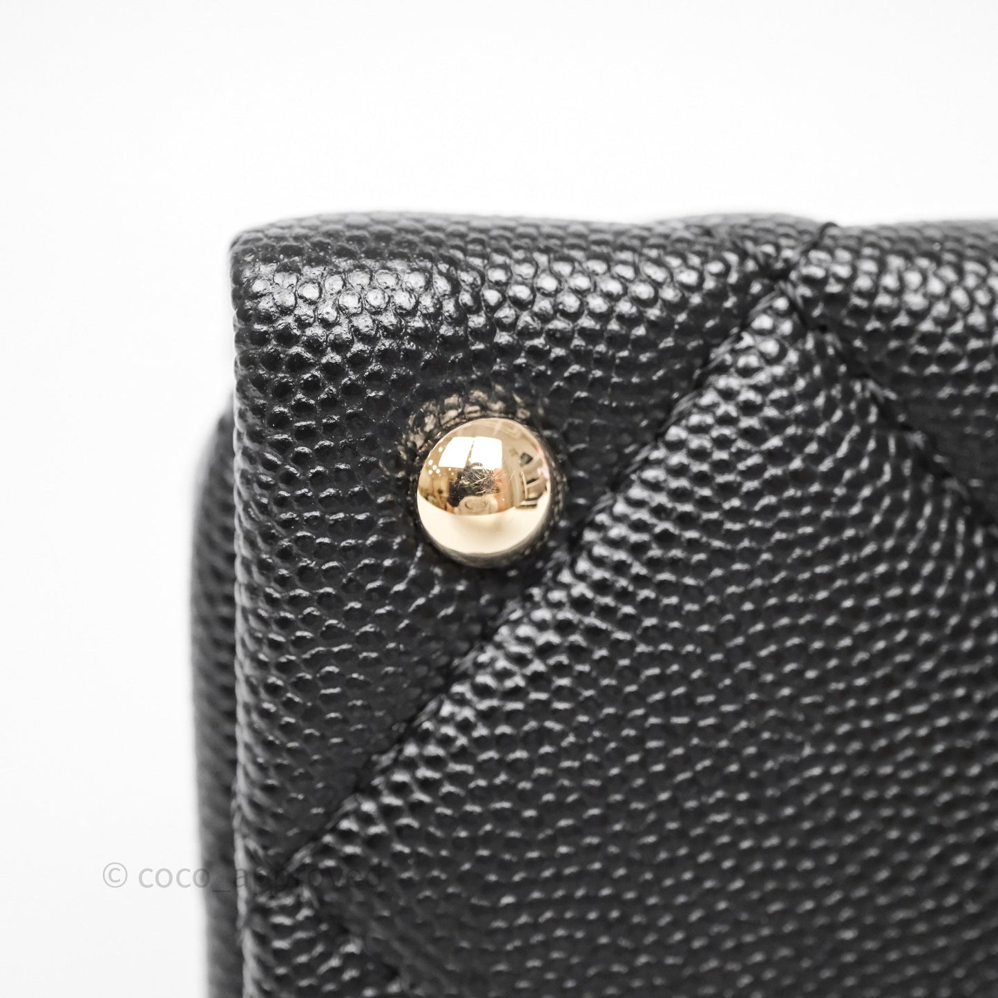Chanel Quilted Small Top Handle Flap Bag Black Caviar Gold Hardware