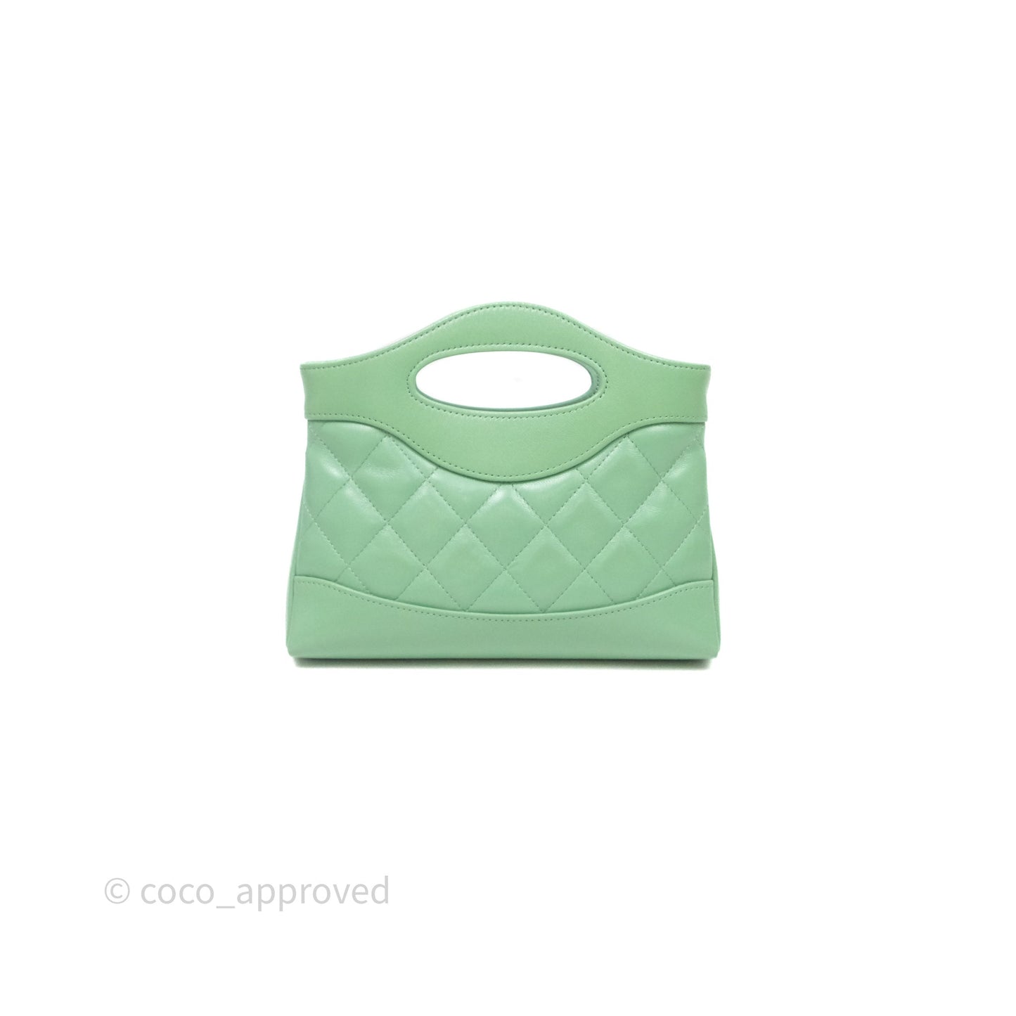 Chanel Nano 31 Green Shiny Lambskin Gold Hardware