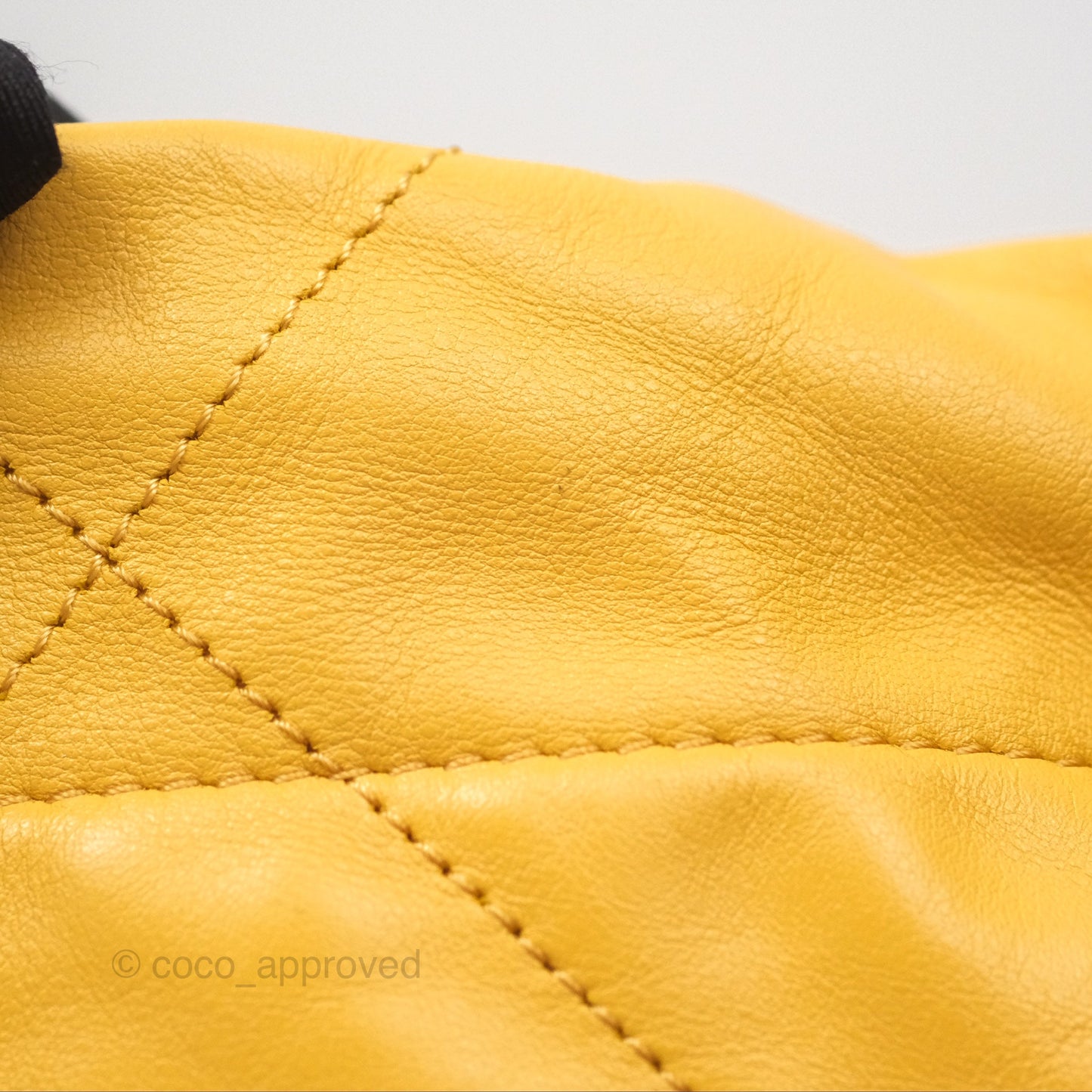 Chanel 22 Small Mustard Yellow Shiny Aged Calfskin Aged Gold Hardware