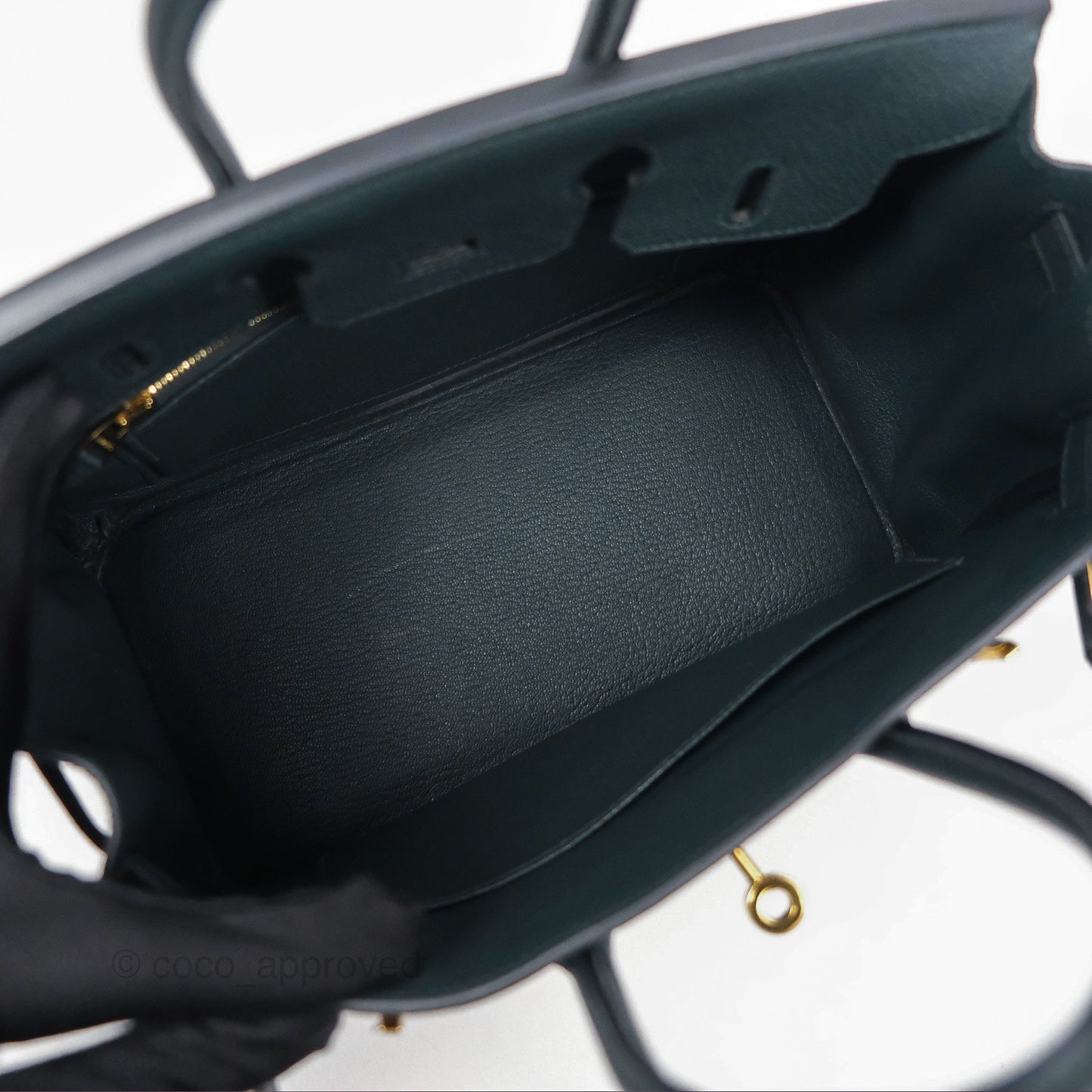 Hermès Birkin 25 Retourne Vert Cypres 6O Togo Gold Hardware