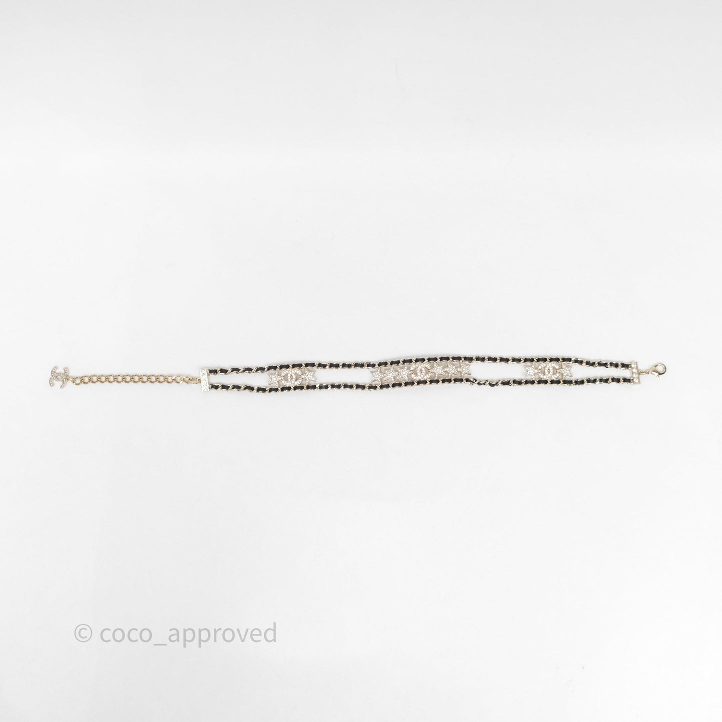 Chanel CC Leather Star Crystals Chocker 23C