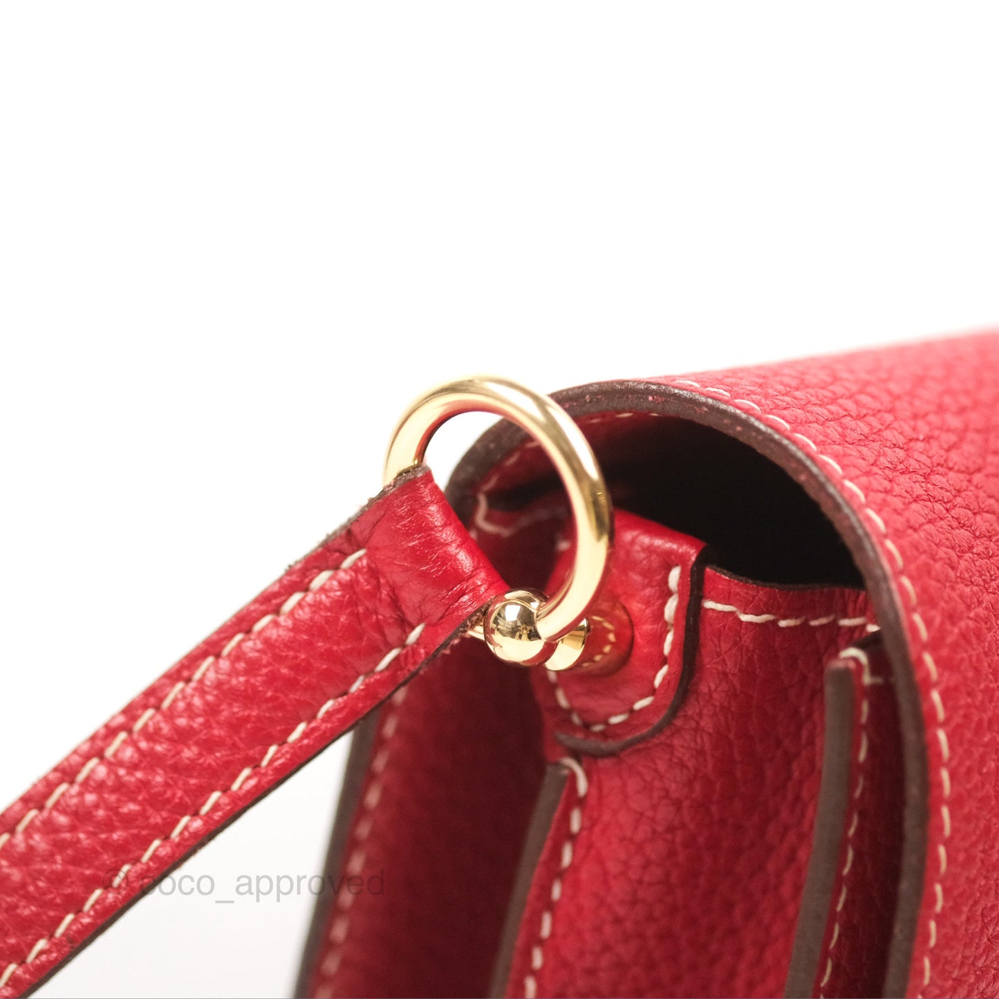 Hermès Roulis 23 Red Clemence Gold Hardware