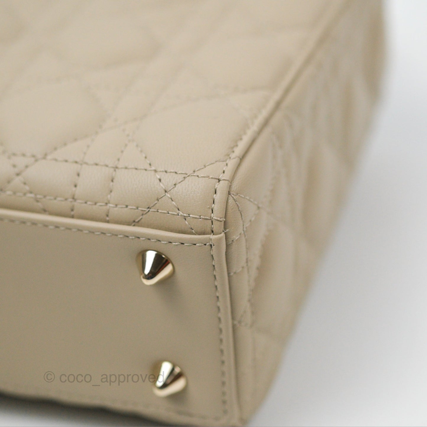 Christian Dior My ABCDior Lady Dior Beige Matte Lambskin Gold Hardware