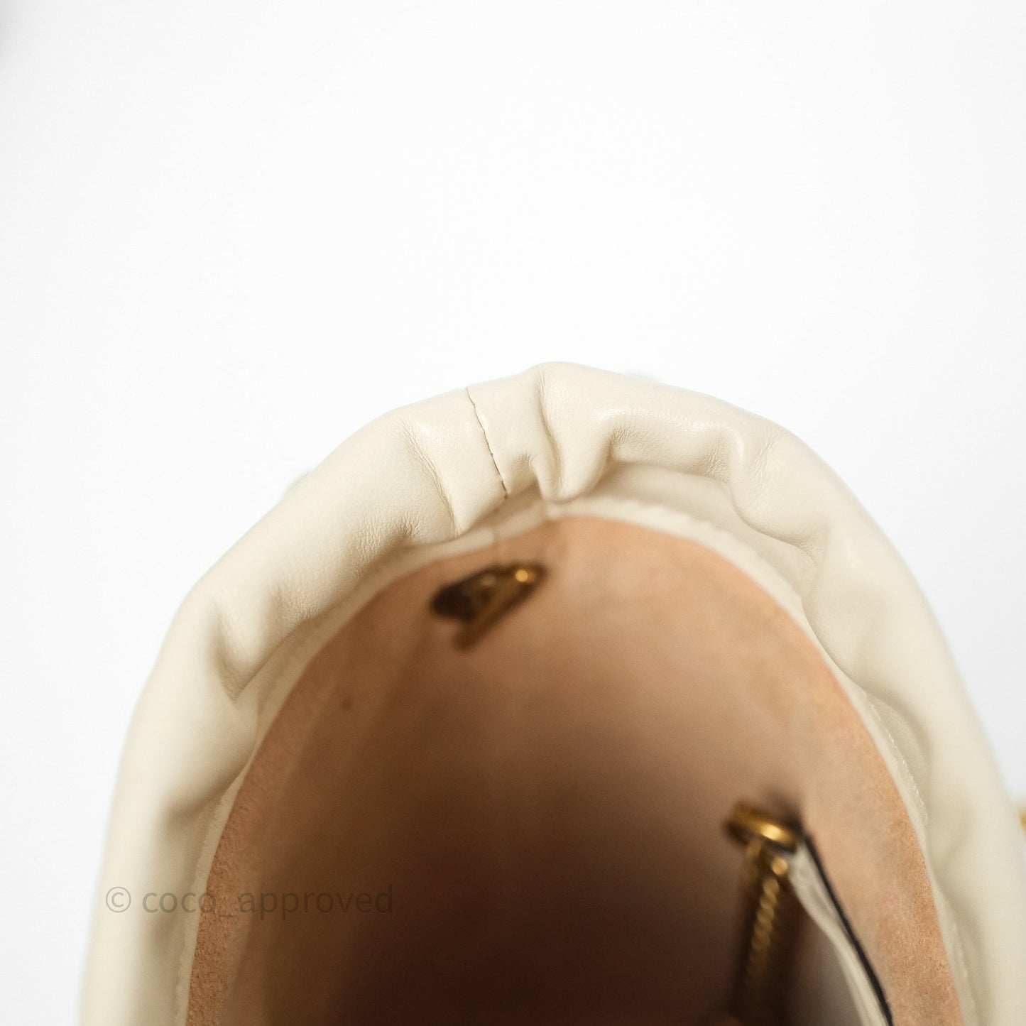 Gucci GG Marmont Mini Bucket Bag Ivory Leather