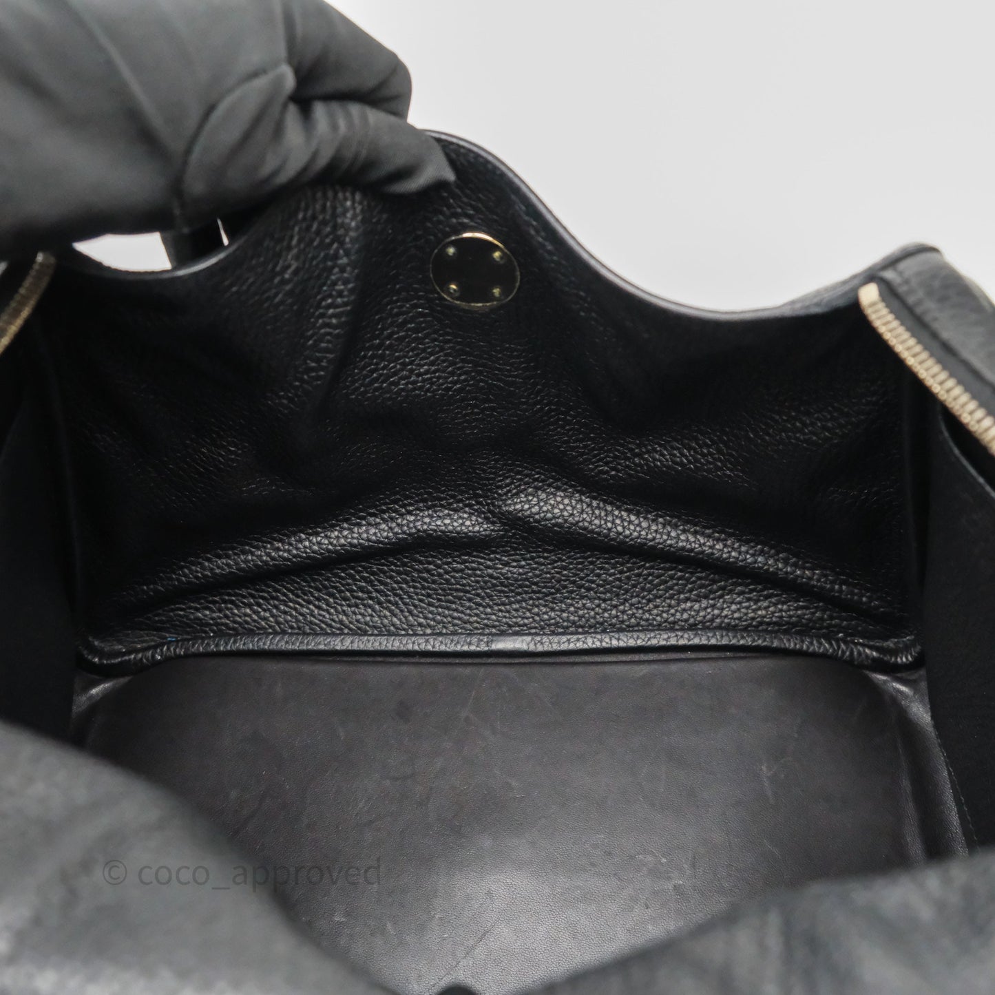 Hermès Lindy 30 Black Clemence Palladium Hardware