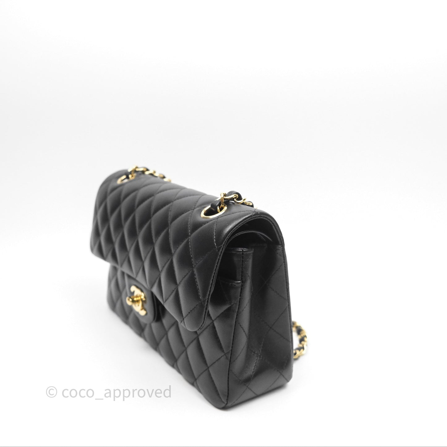 Chanel Small Classic Flap Quilted Black Lambskin Gold Hardware