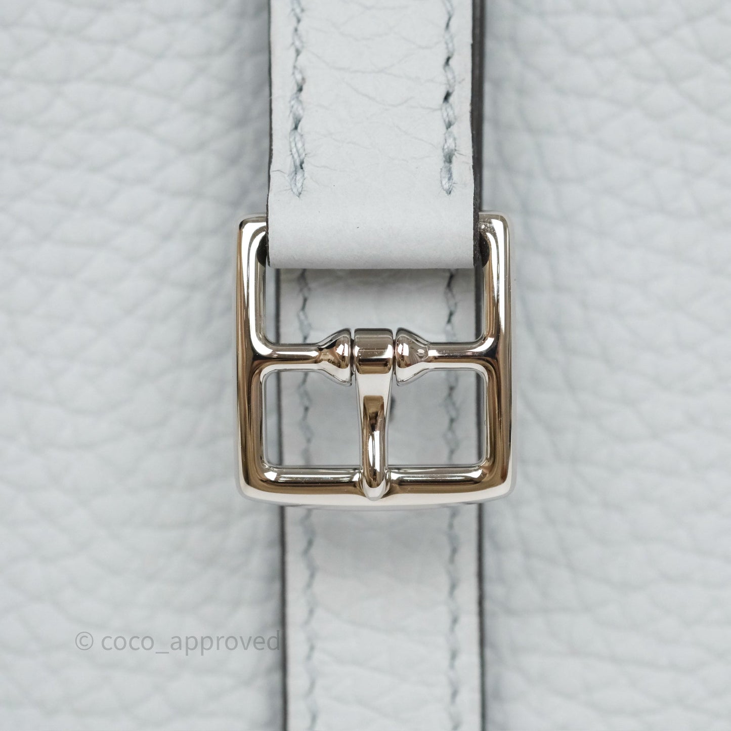 Hermès Halzan 25 Bleu Pale 08 Clemence Palladium Hardware