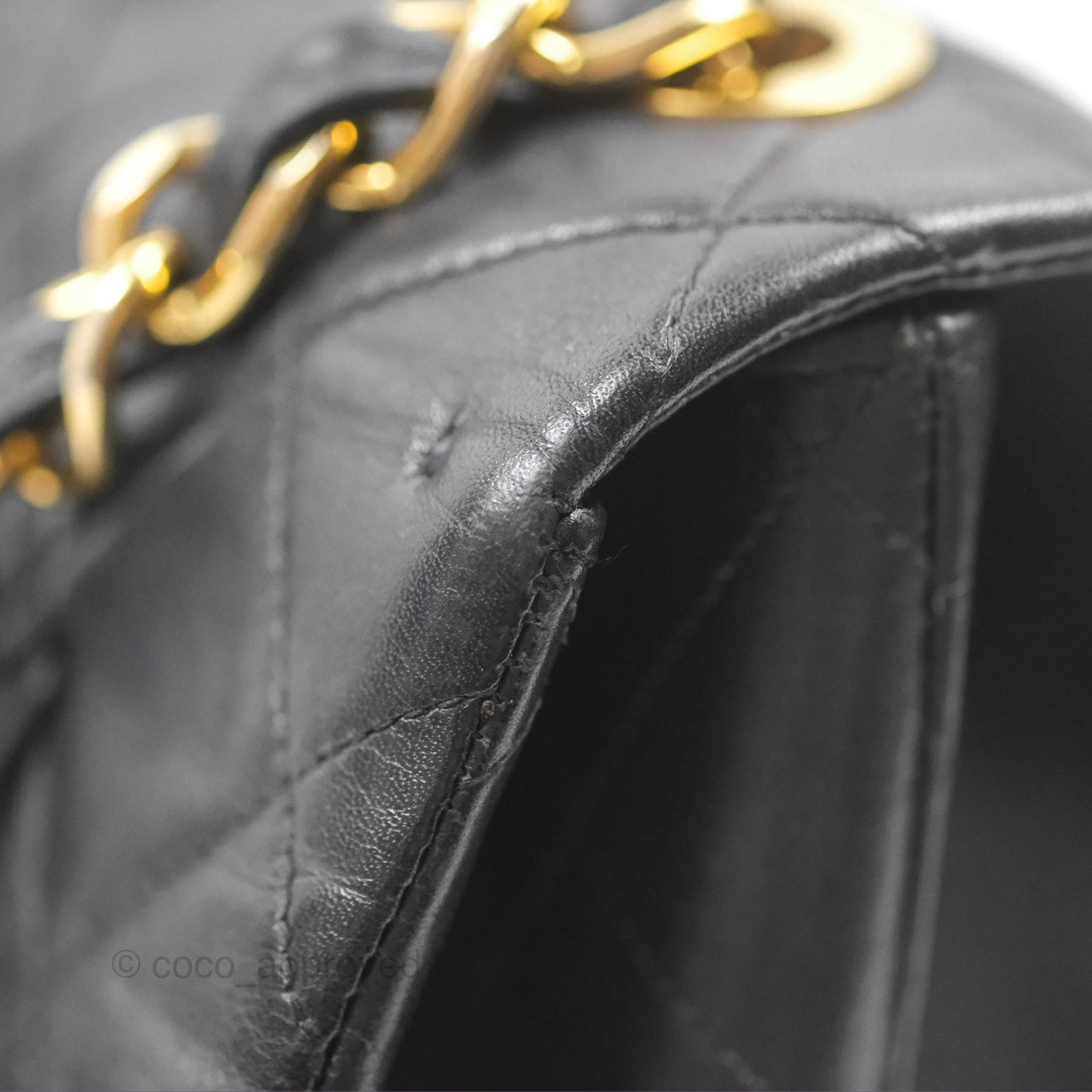 Chanel Vintage Maxi Single Flap Black Lambskin 24K Gold Hardware