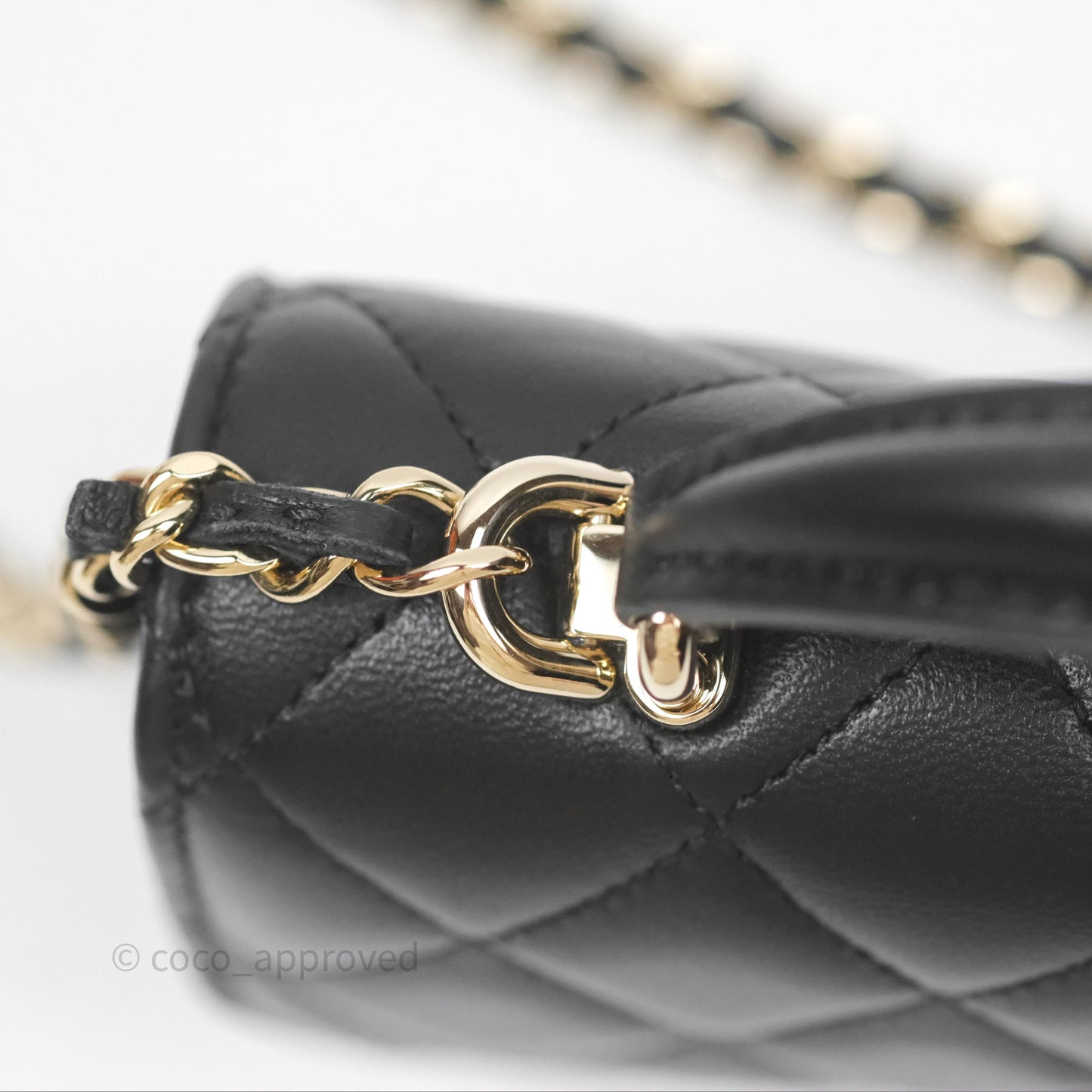 Chanel Top Handle Mini WOC Black Lambskin Gold Hardware