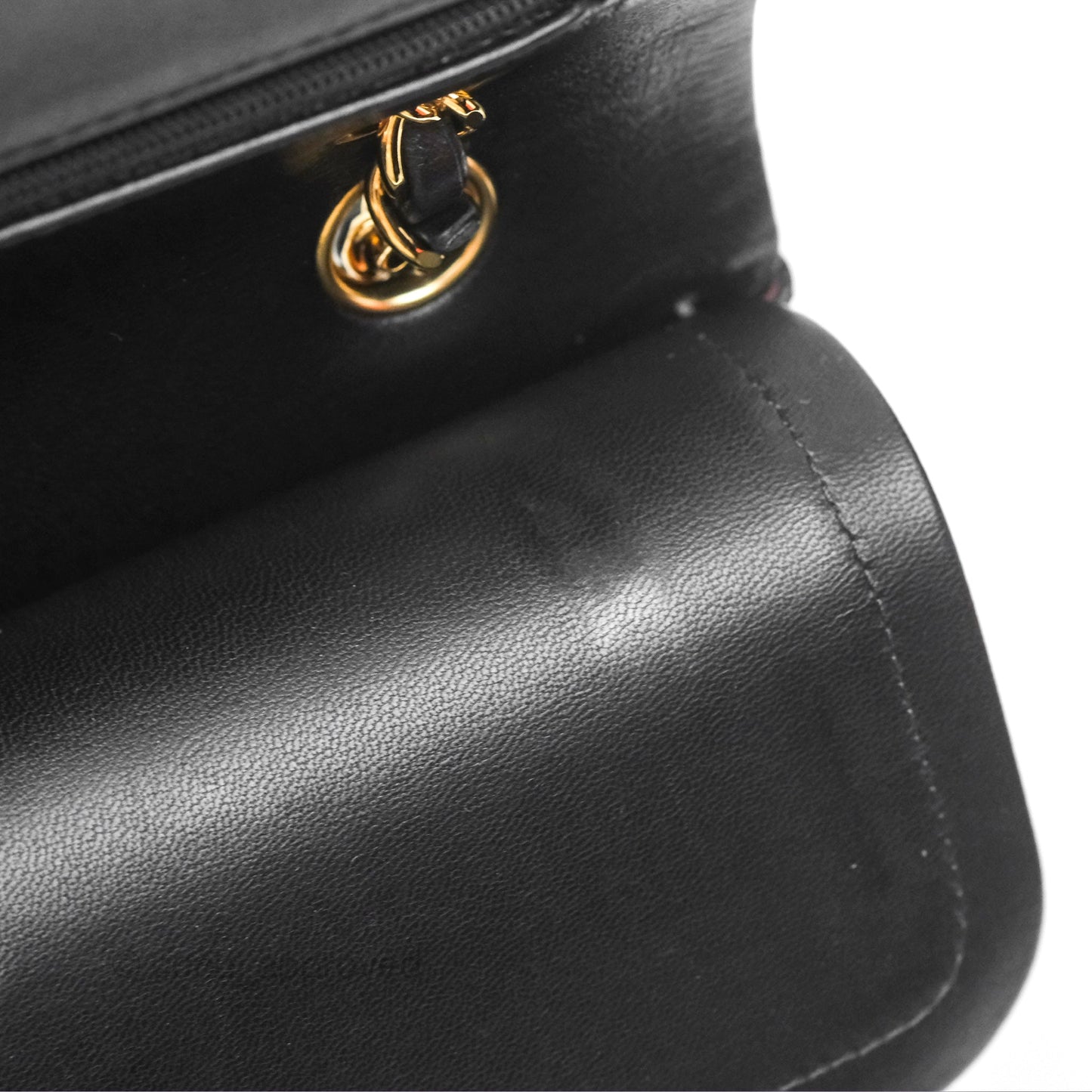Chanel Classic M/L Medium Flap Quilted Black Lambskin Gold Hardware