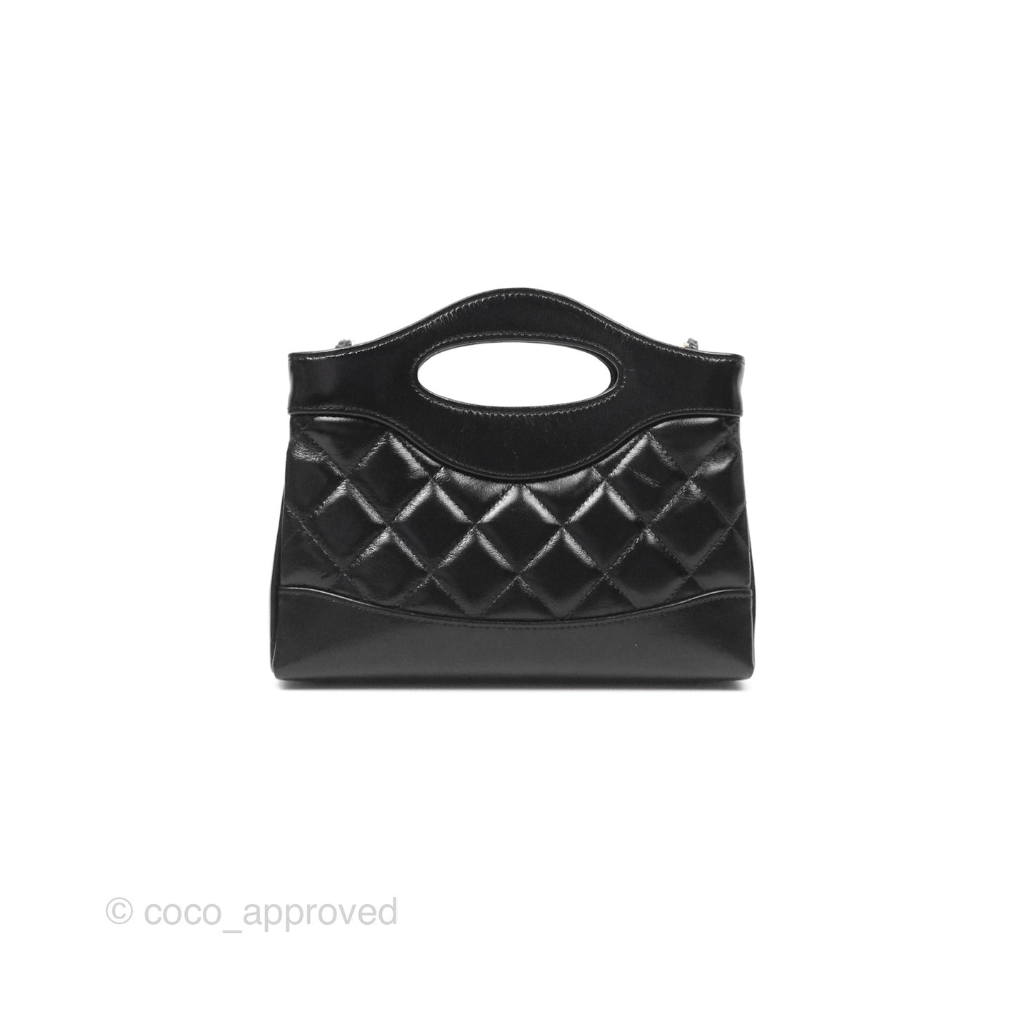 Chanel Nano 31 Black Shiny Lambskin Gold Hardware