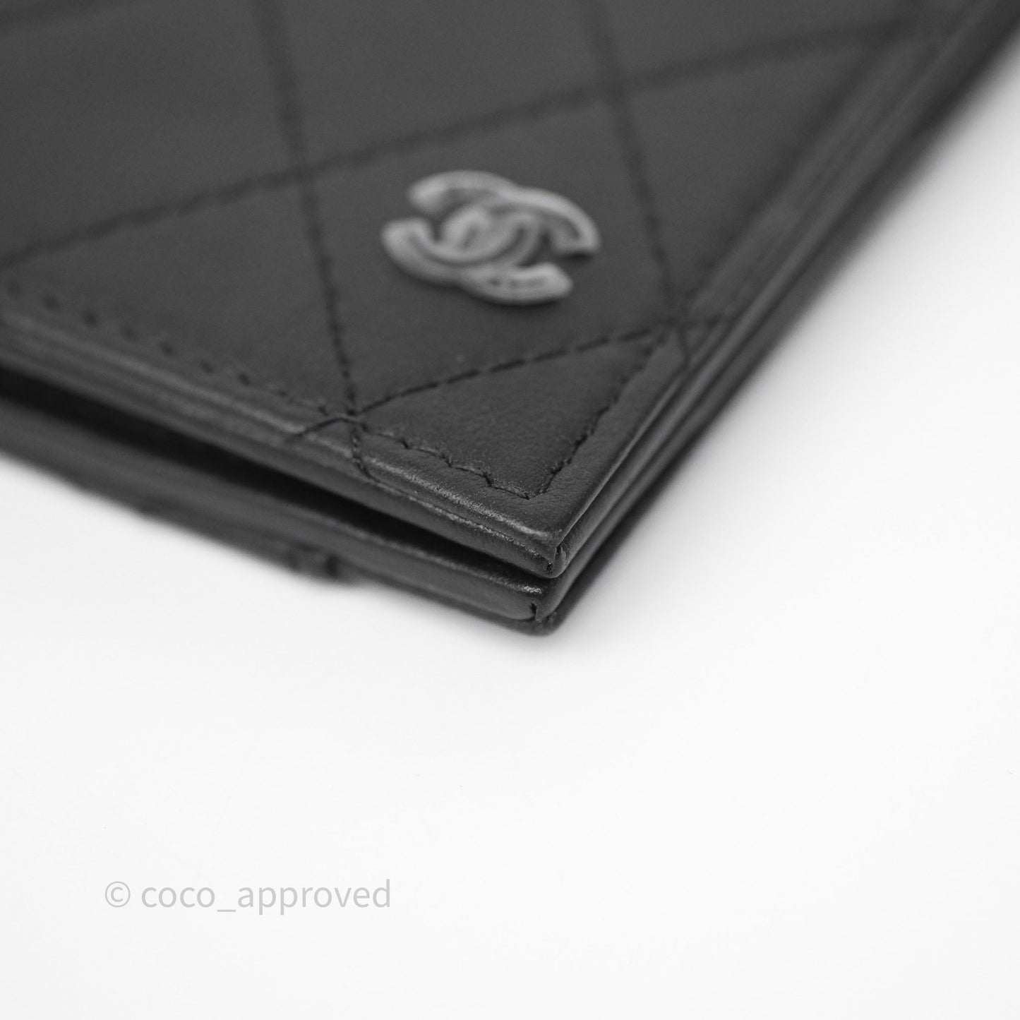 Chanel Card Holder Quilted So Black Calfskin 24P