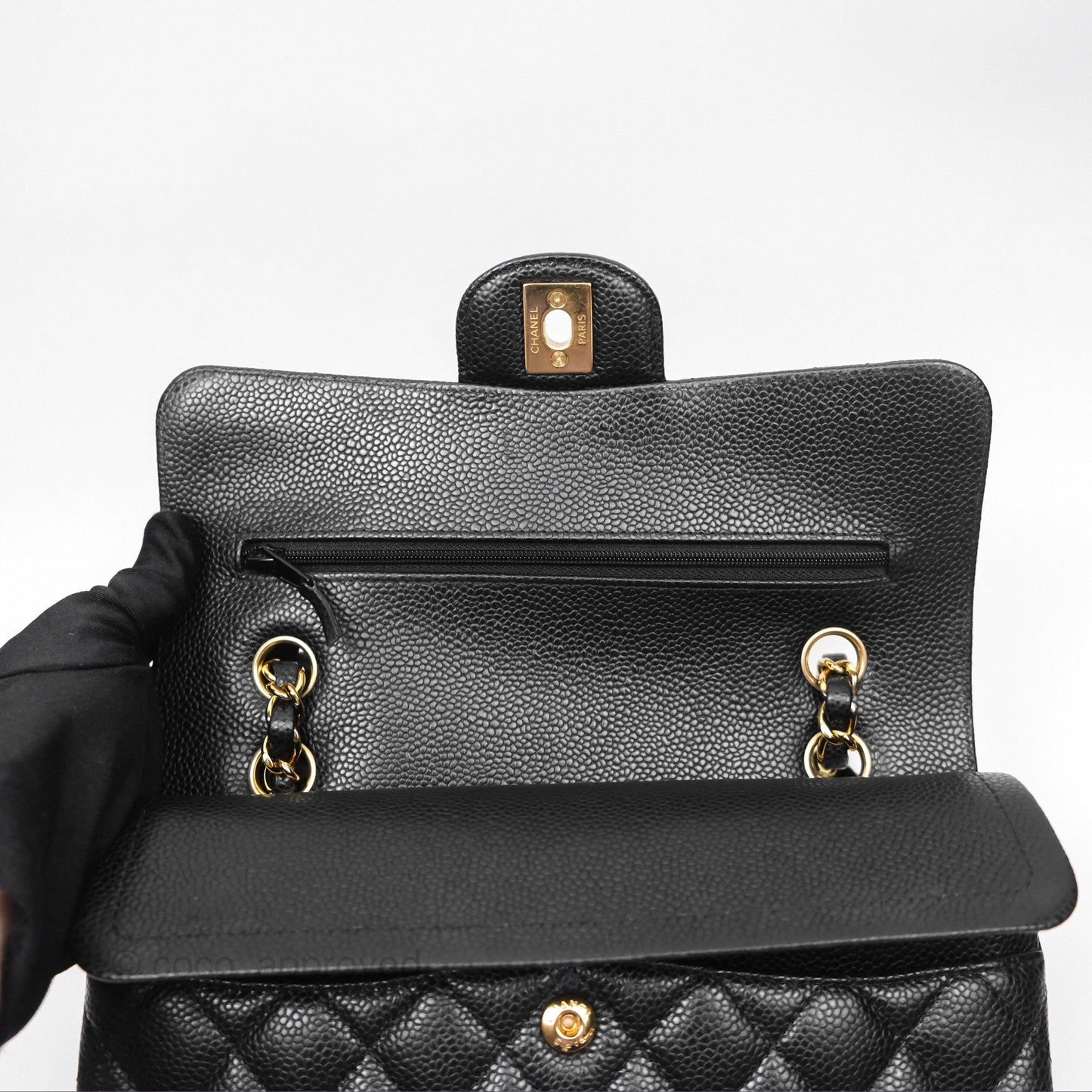 Chanel Small S/M Classic Flap Quilted Black Caviar Gold Hardware