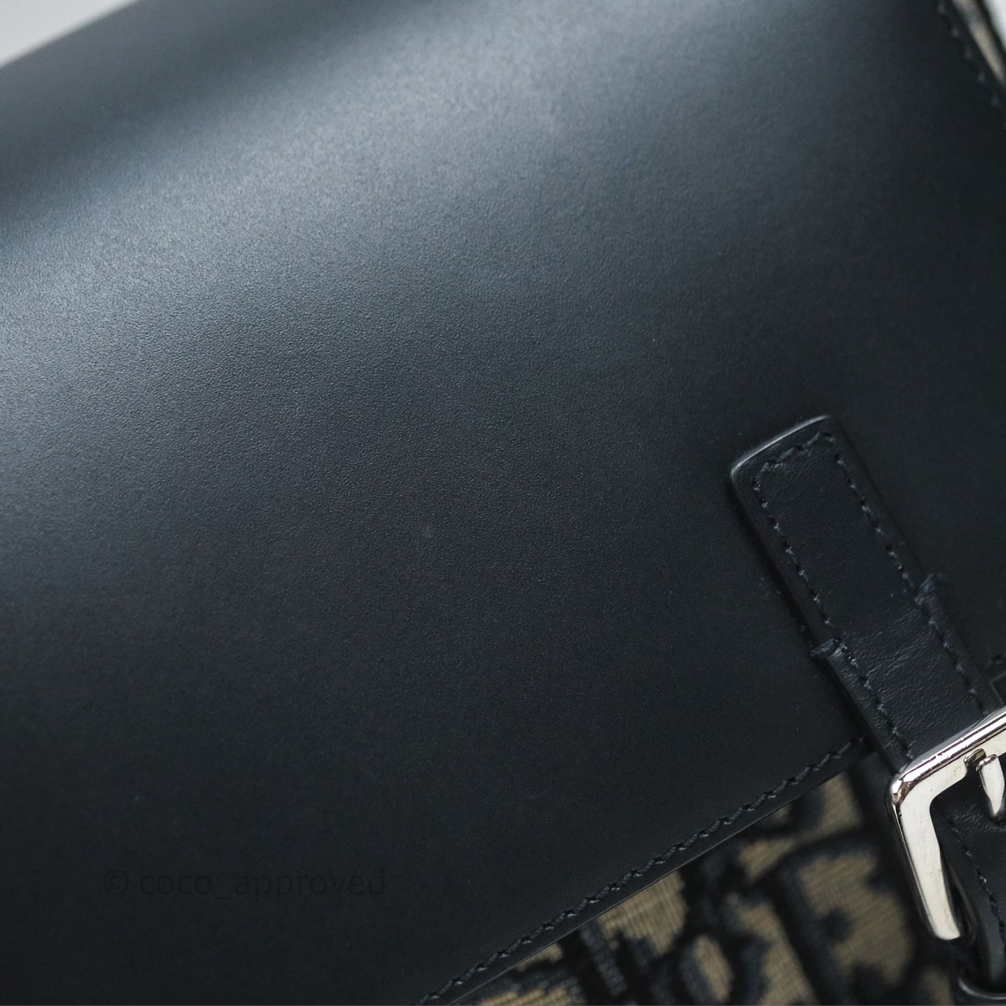 Christian Dior Messenger Bag Smooth Calfskin Blue Dior Oblique Jacquard