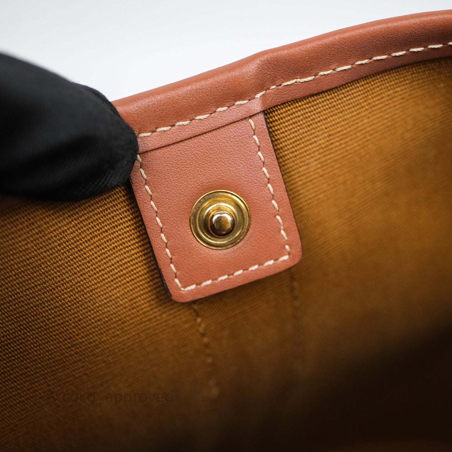 Celine Small Bucket Triomphe Canvas Tan Calfskin