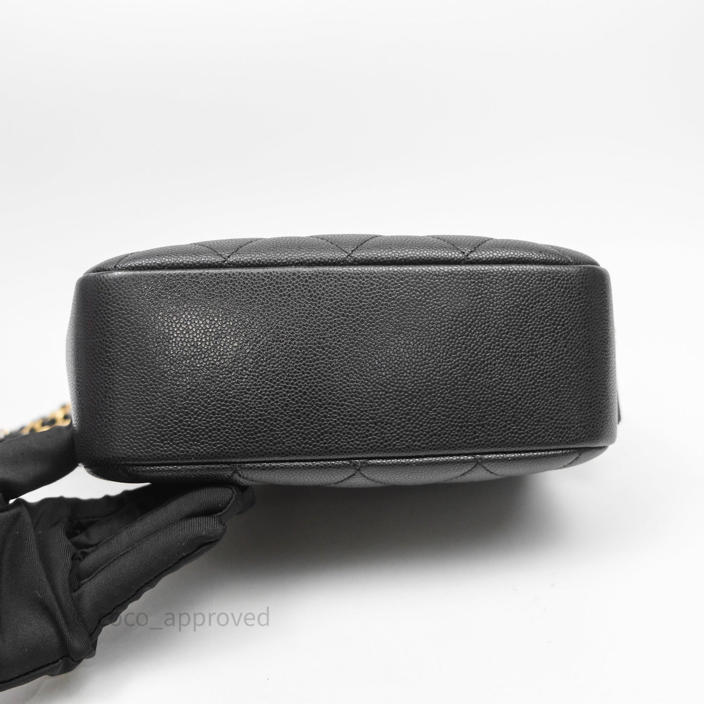 Chanel CC Top Handle Vanity Case Black Caviar Gold Hardware 23P