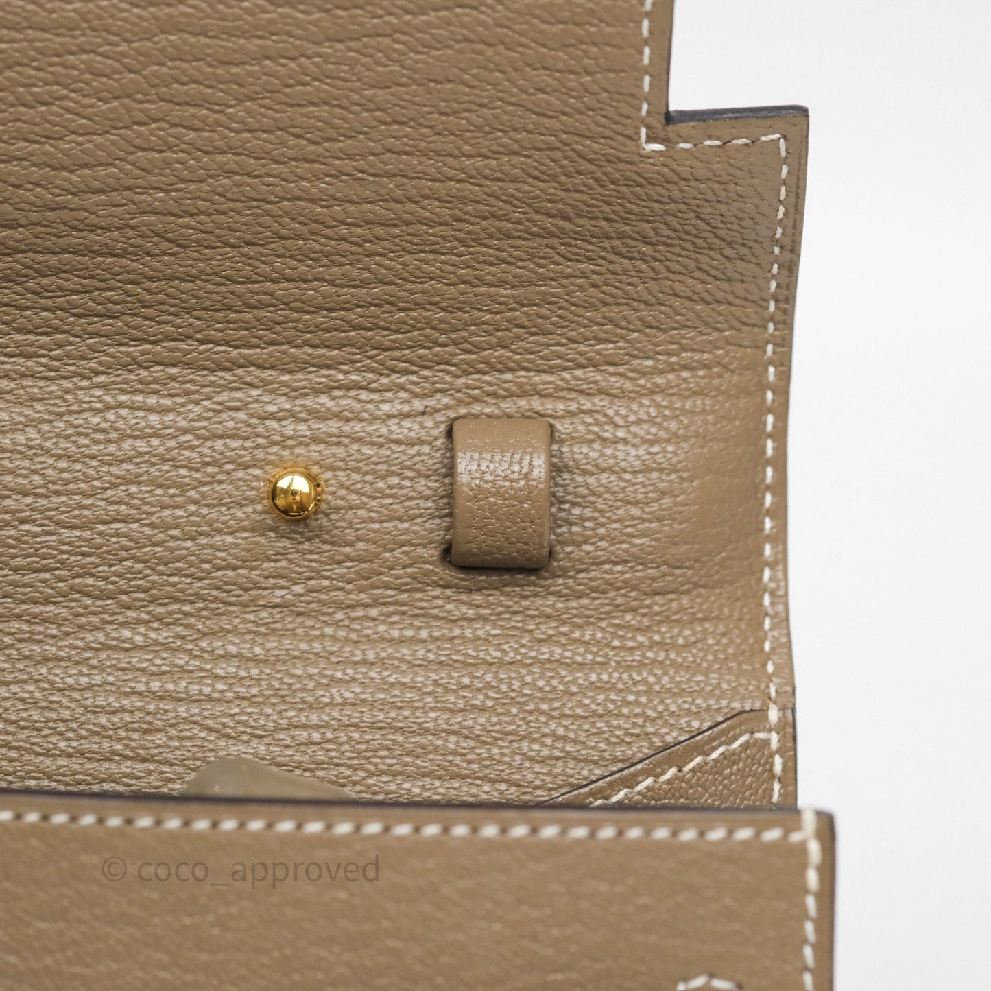 Hermès Kelly To Go Wallet Etoupe 18 Chevre Mysore Gold Hardware