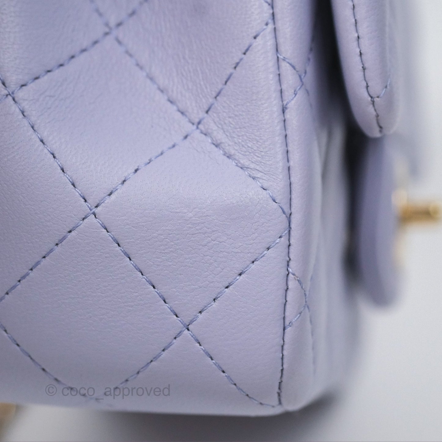 Chanel Top Handle Mini Rectangular Flap Bag Lilac Lambskin Gold Hardware