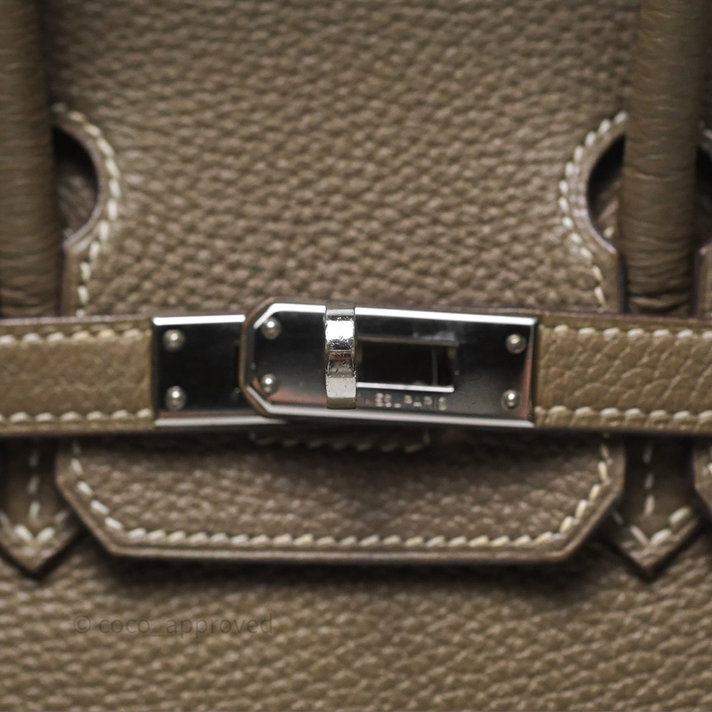 Hermes Birkin 25 Retourne Etoupe 18 Clemence Palladium Hardware