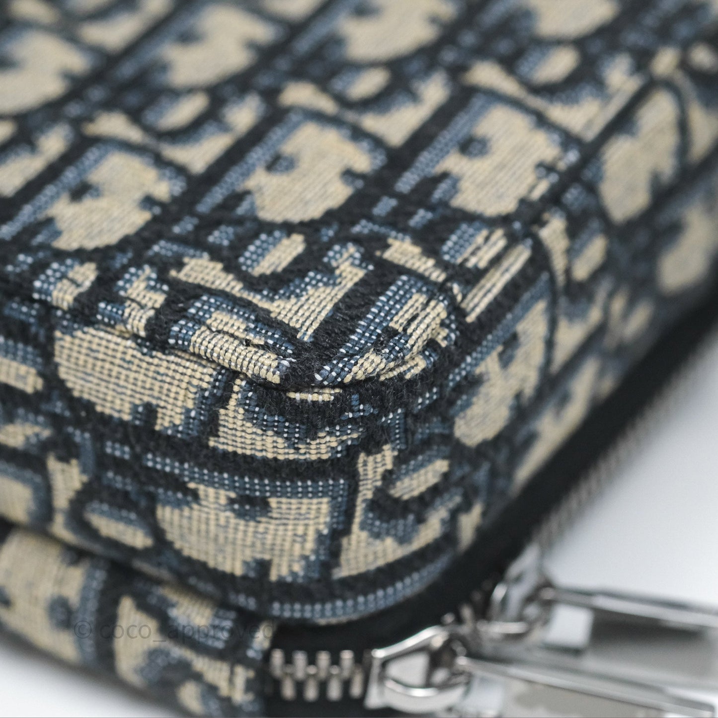 Christian Dior Men's Crossbody Pouch Bag Blue Oblique Canvas
