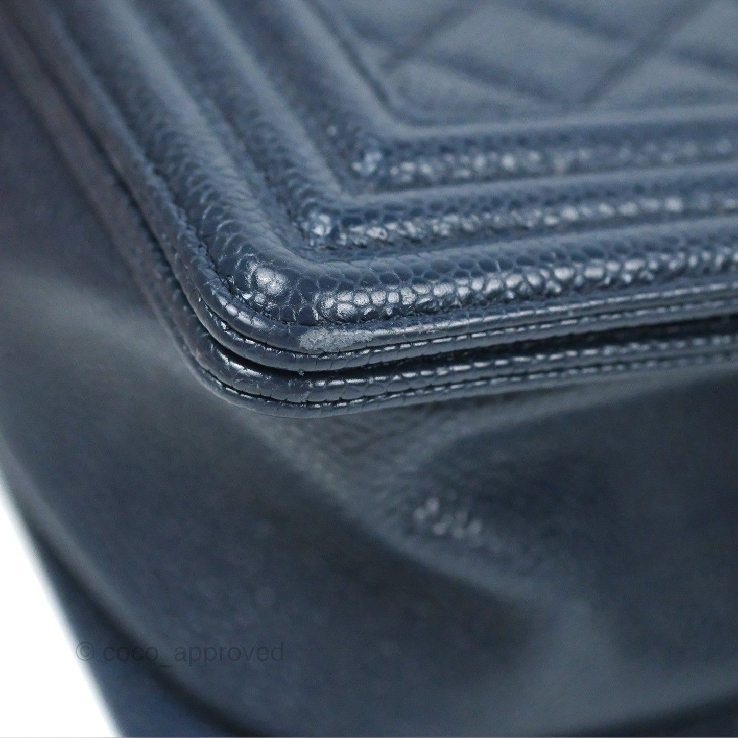 Chanel Quilted Medium Boy Navy Caviar Gold Hardware