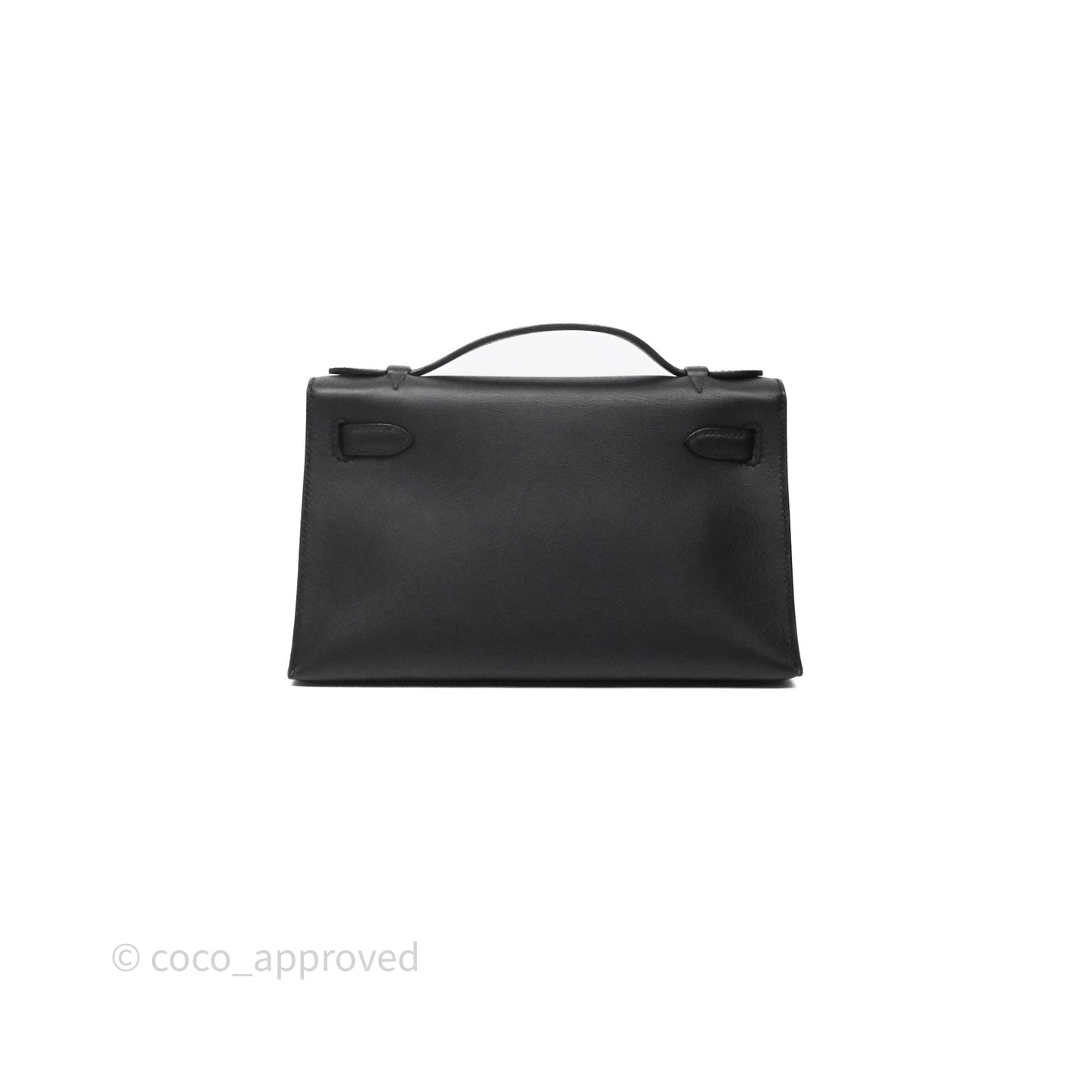 Hermès Kelly Pochette Clutch Black Swift Palladium Hardware