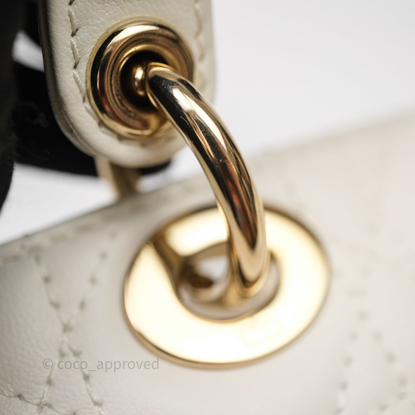 Christian Dior Micro Lady D-Joy Bag Latte Cannage Lambskin Gold Hardware