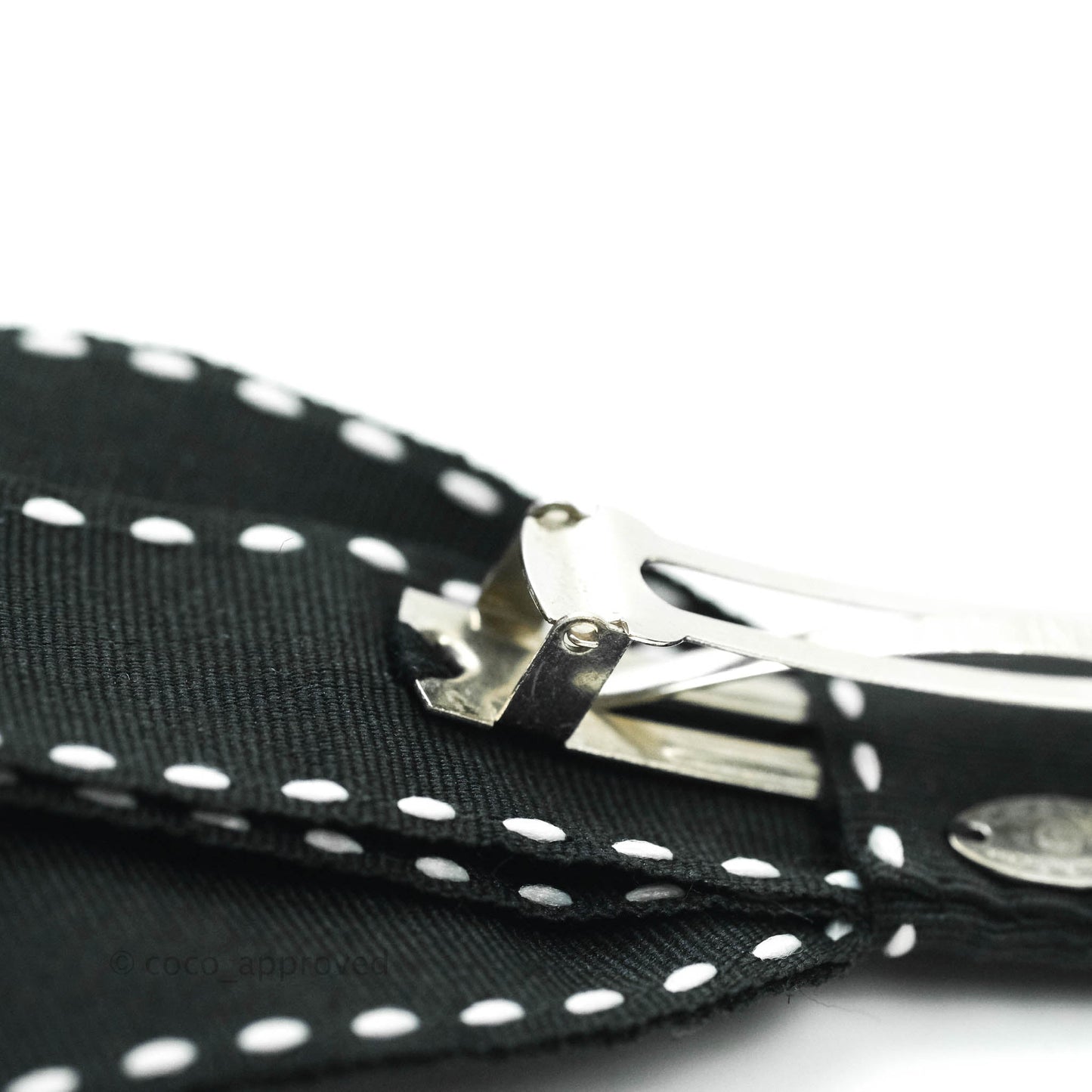 Chanel CC Ribbon Black Hair Barrette 17P