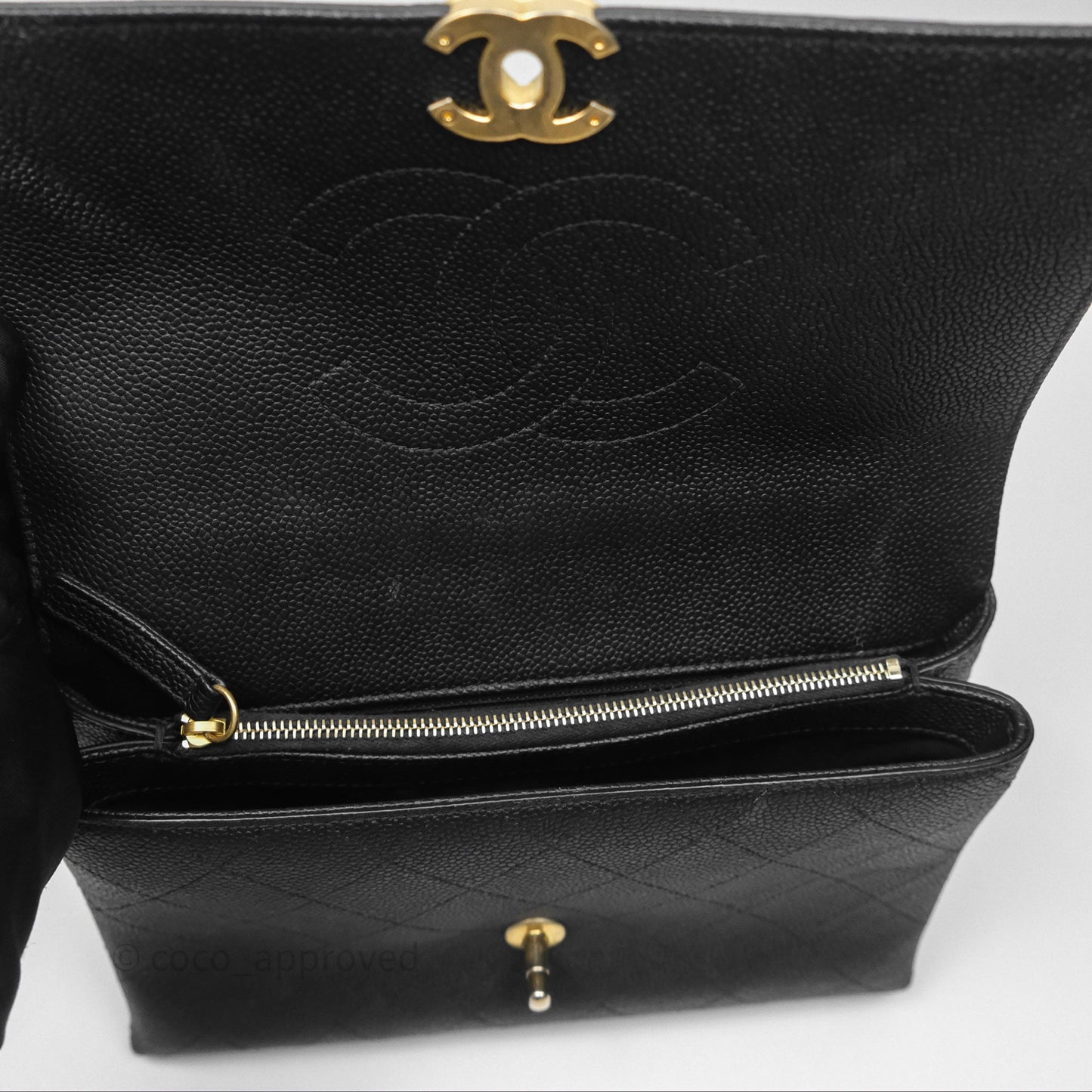 Chanel Small Chic Affinity Grained Calfskin Black Aged Gold Hardware