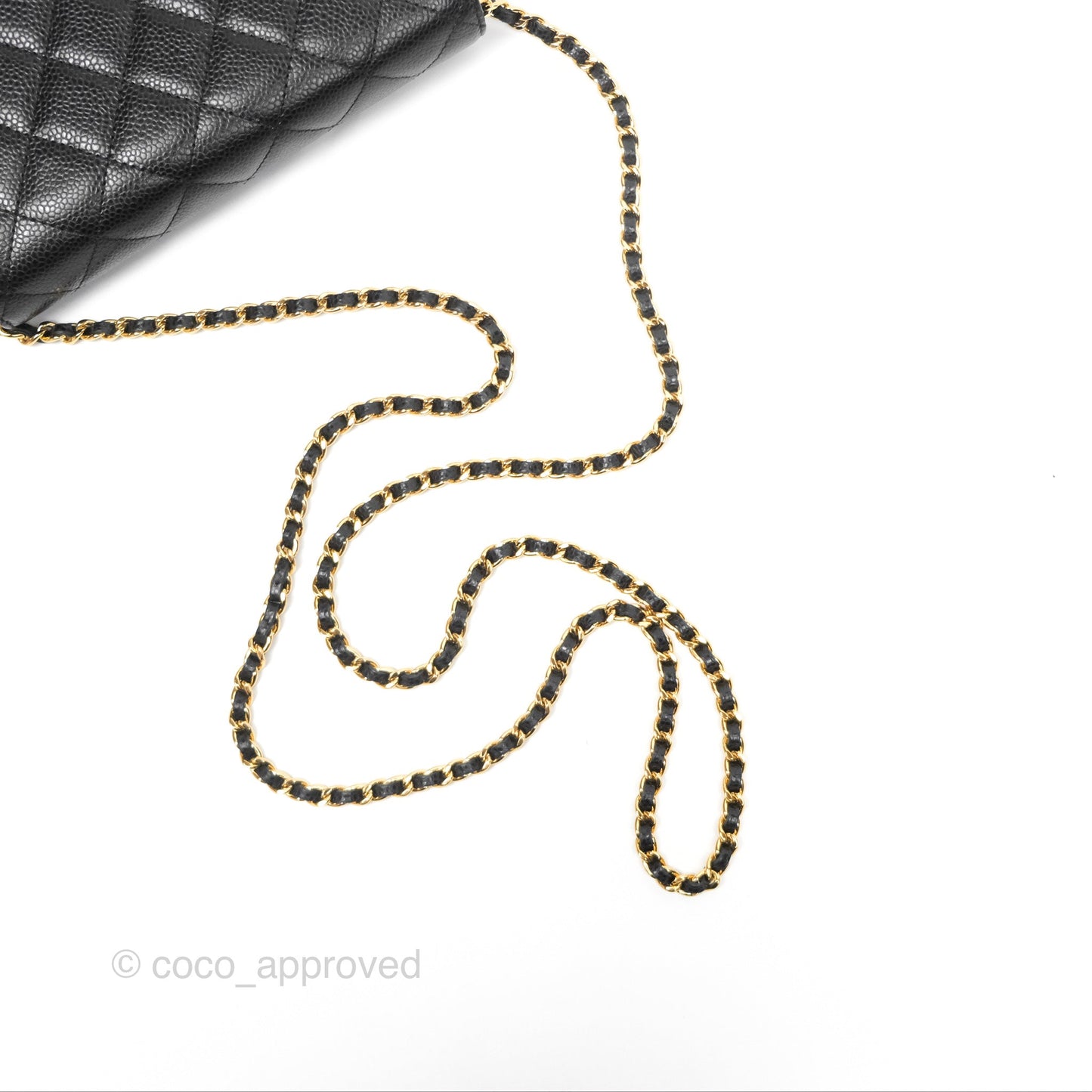 Chanel Classic Wallet On Chain WOC Quilted Black Caviar Gold Hardware
