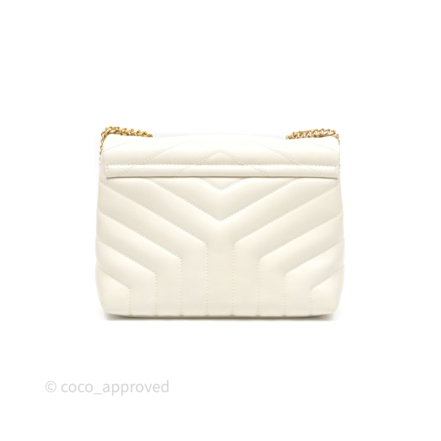 Saint Laurent Loulou Small Flap Bag Beige Calfskin Gold Hardware
