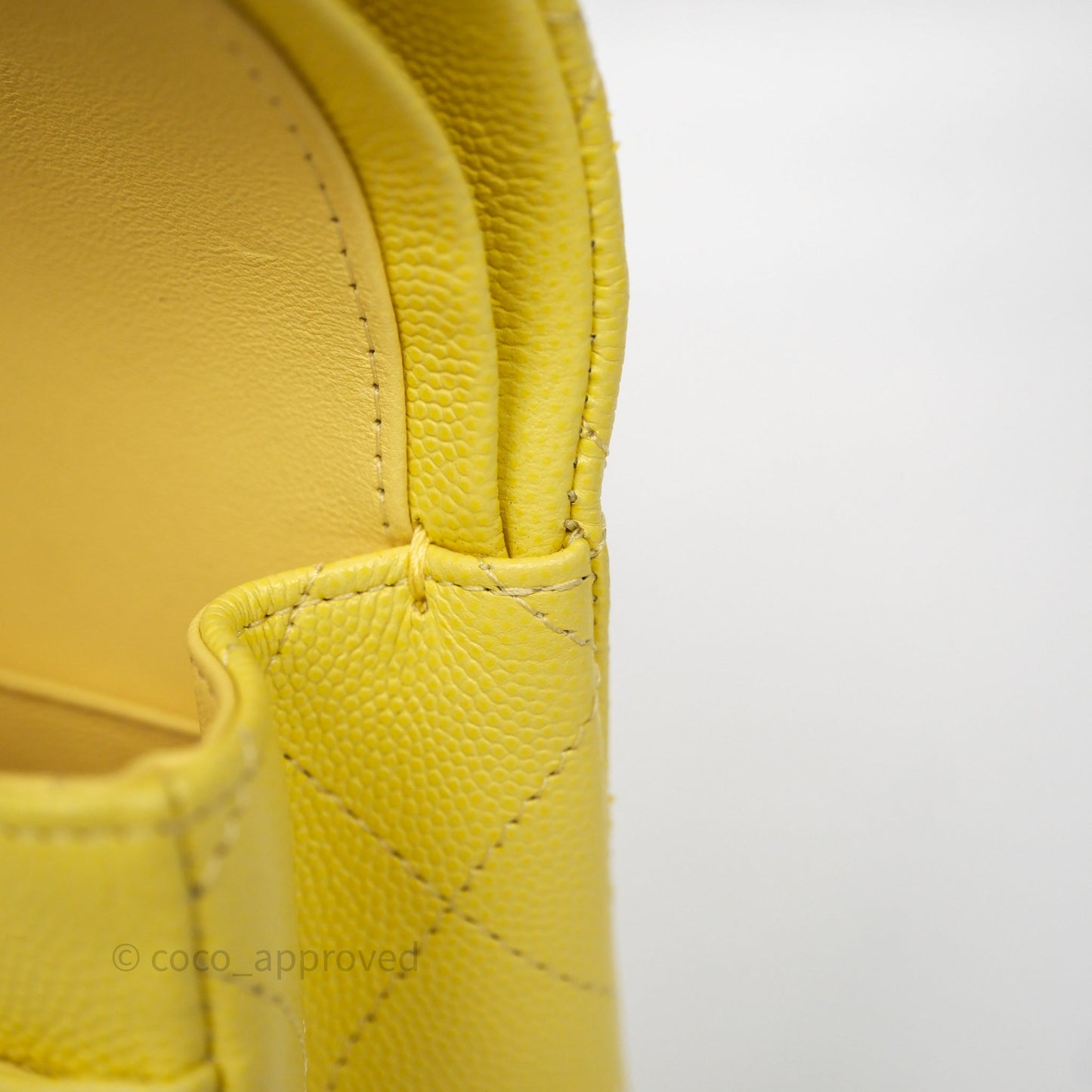 Chanel Small Classic Flap Quilted Yellow Caviar Gold Hardware