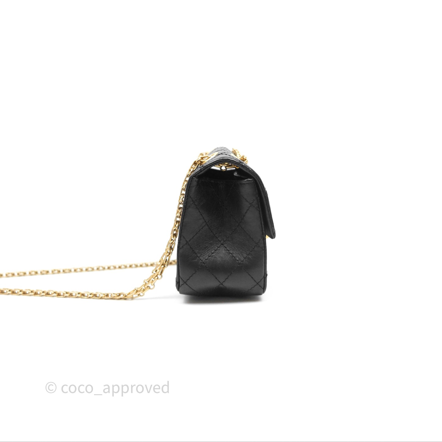 Chanel Mini Reissue 224 Black Aged Calfskin Gold Hardware