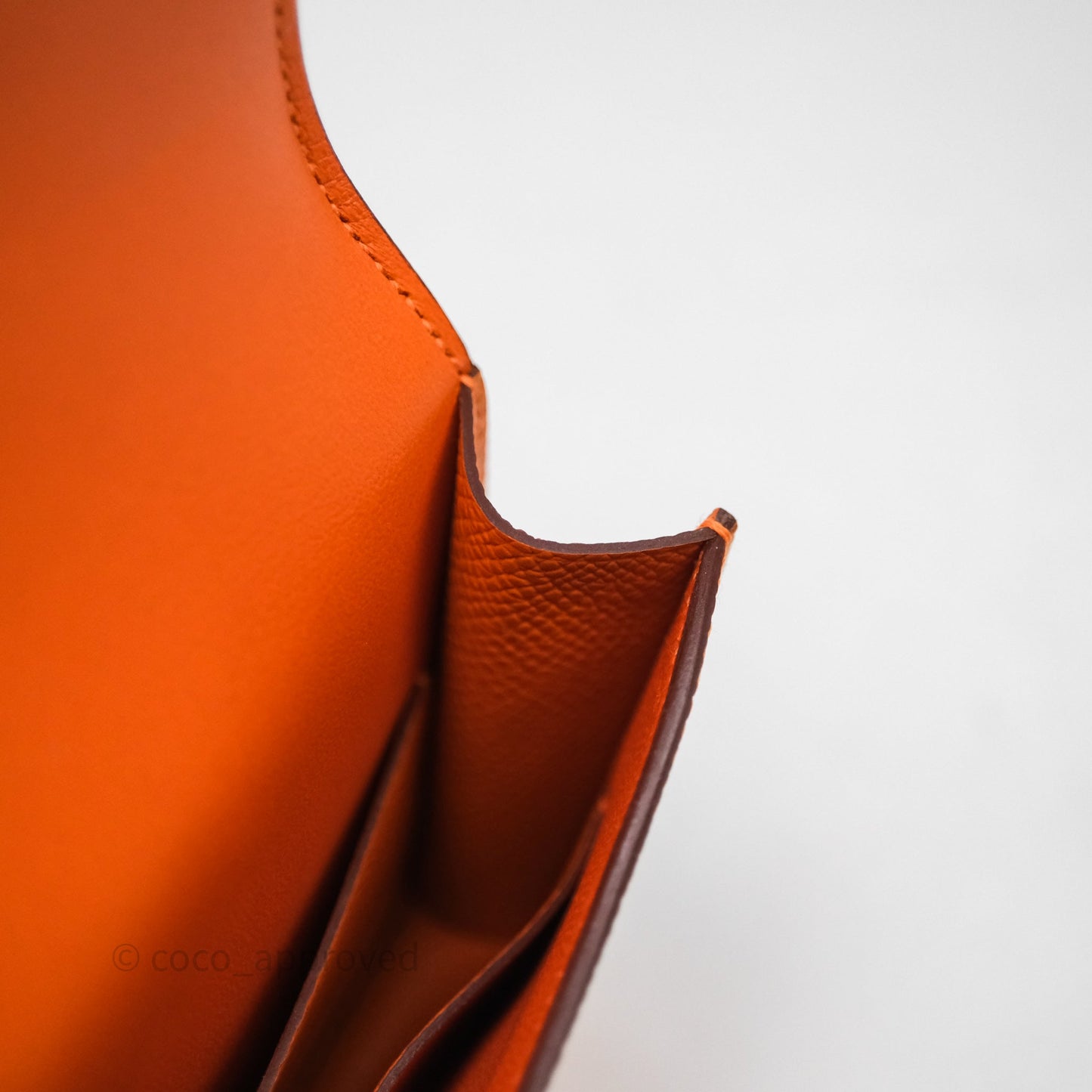 Hermès Constance Slim Wallet Orange 93 Epsom Palladium Hardware