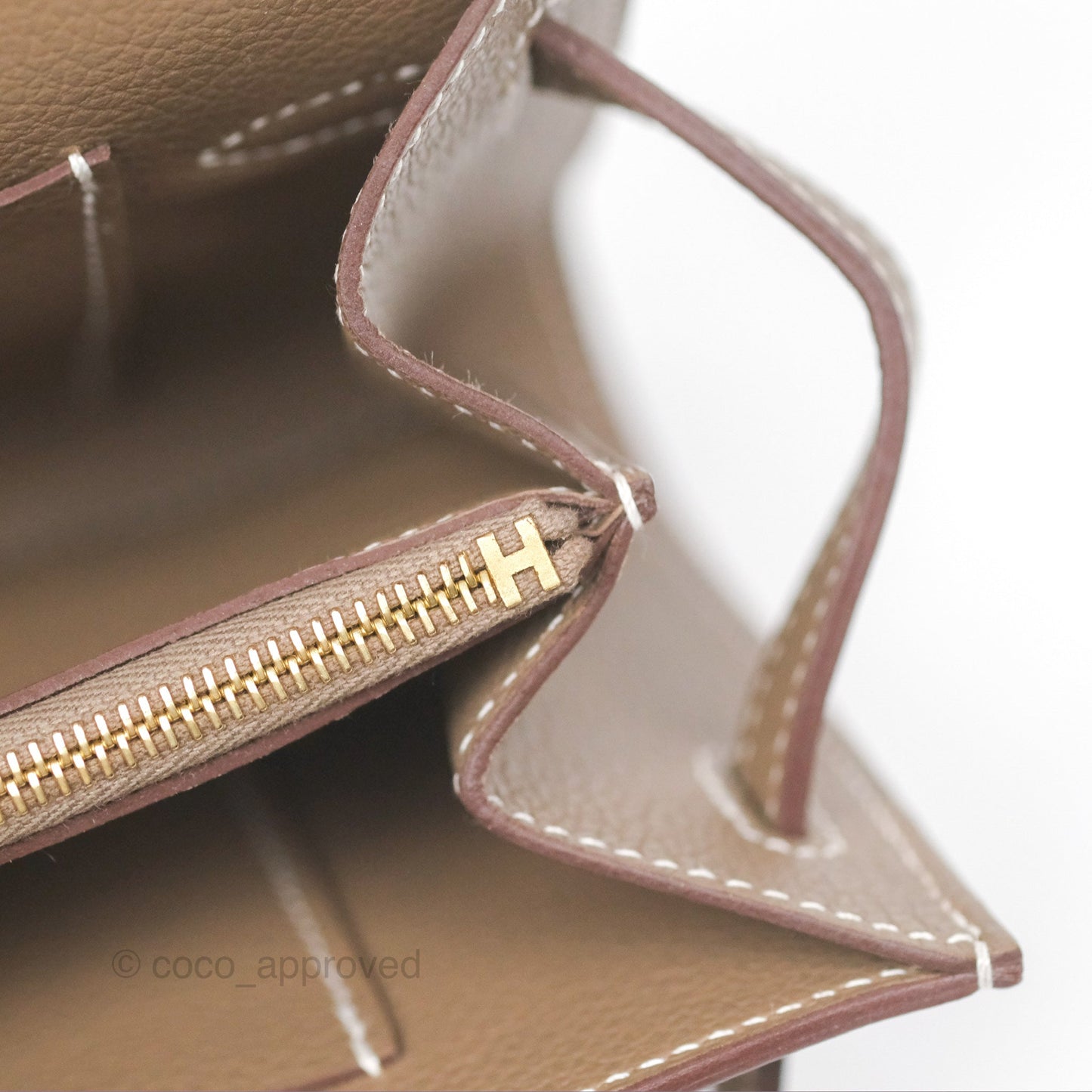 Hermès Kelly To Go Wallet Etoupe Evercolor Gold Hardware