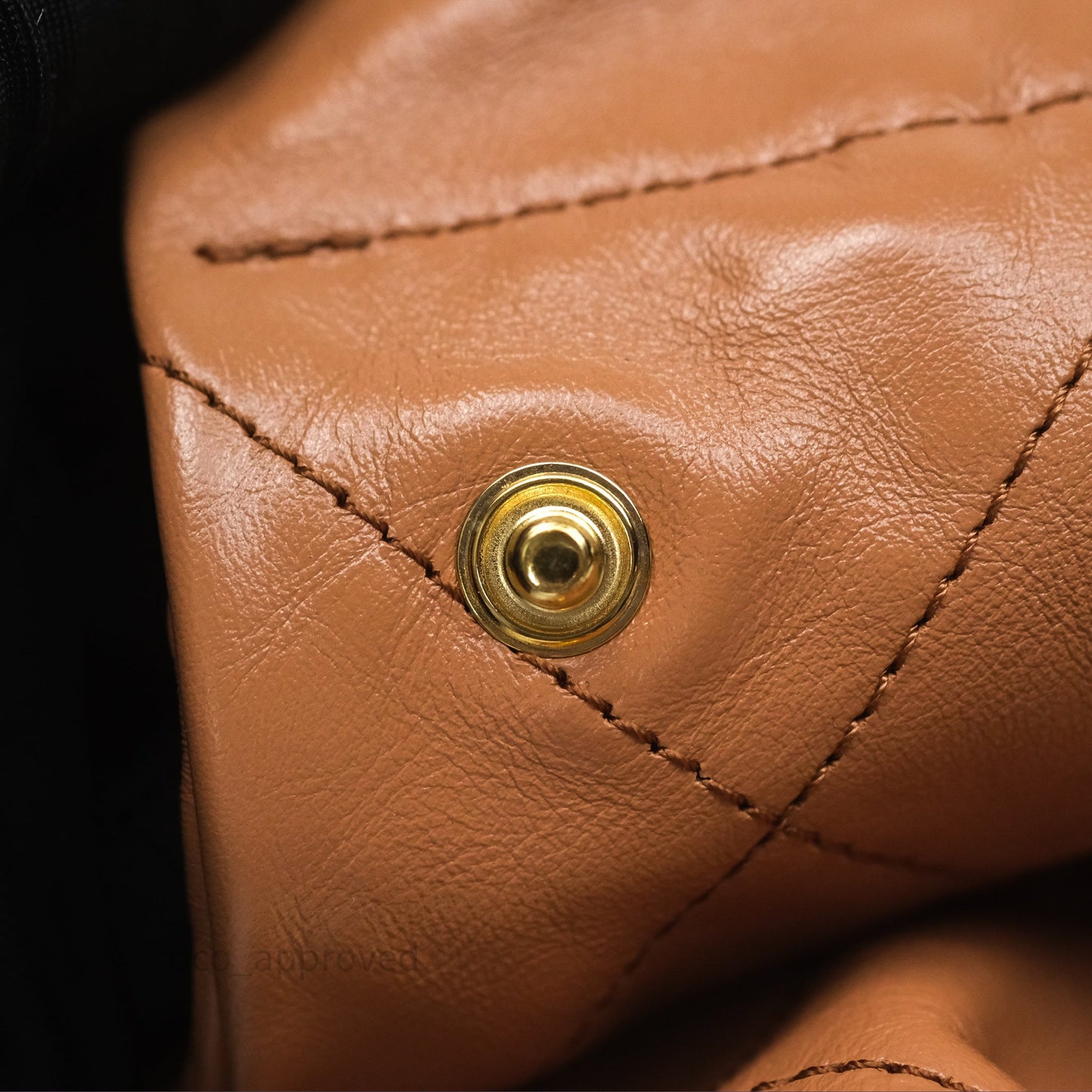 Chanel 22 Small Beige Shiny Calfskin Aged Gold Hardware