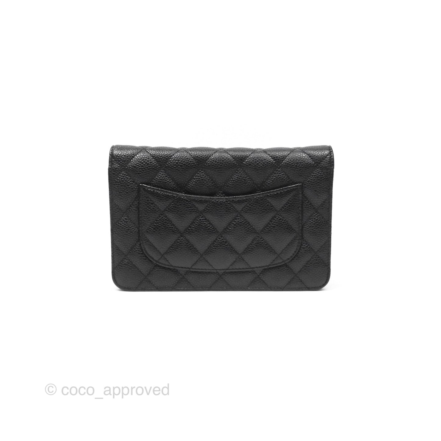 Chanel Classic Wallet On Chain WOC Quilted Black Caviar Gold Hardware