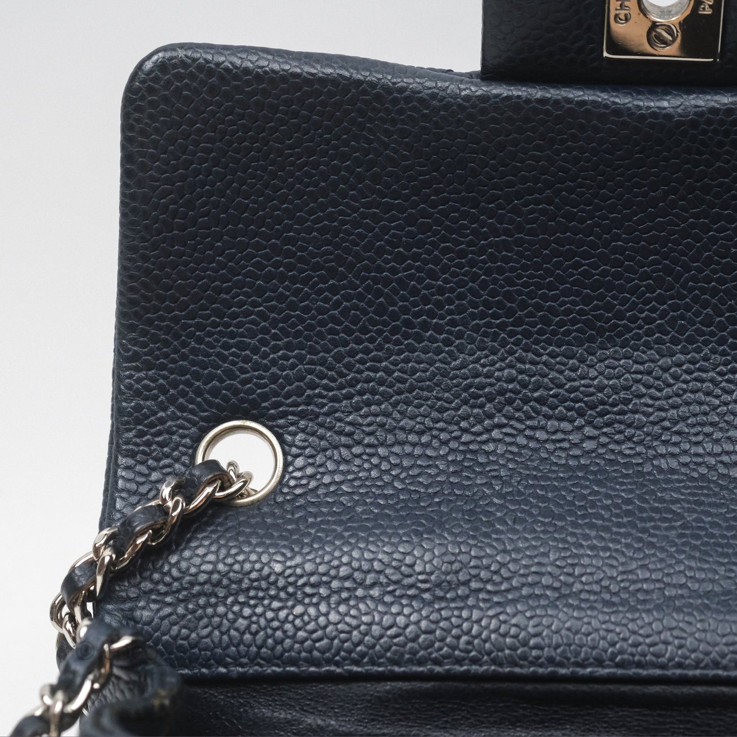 Chanel Quilted Extra Mini Rectangular Flap Dark Navy Caviar Silver Hardware