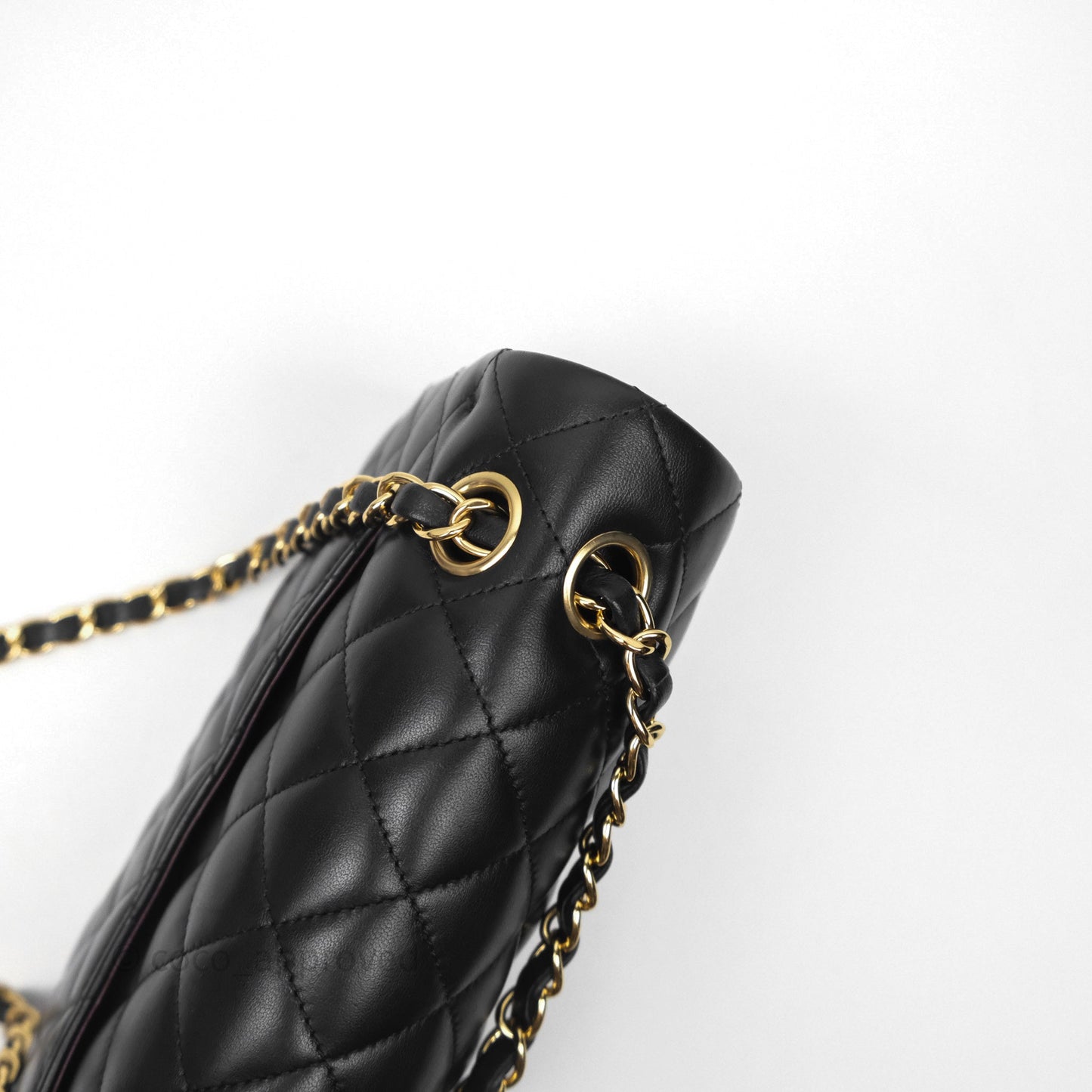 Chanel Small Classic Flap Quilted Black Lambskin Gold Hardware
