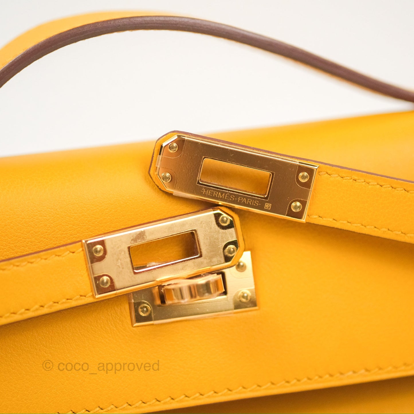 Hermès Kelly Mini Pochette Jaune Ambre Swift Gold Hardware