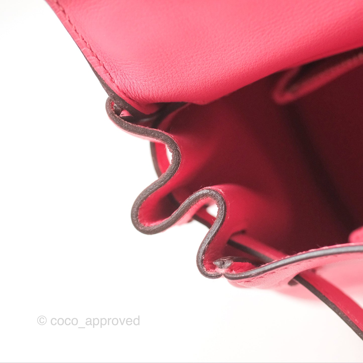 Hermès Retourne Kelly 25 Rose Azalee Swift Palladium Hardware