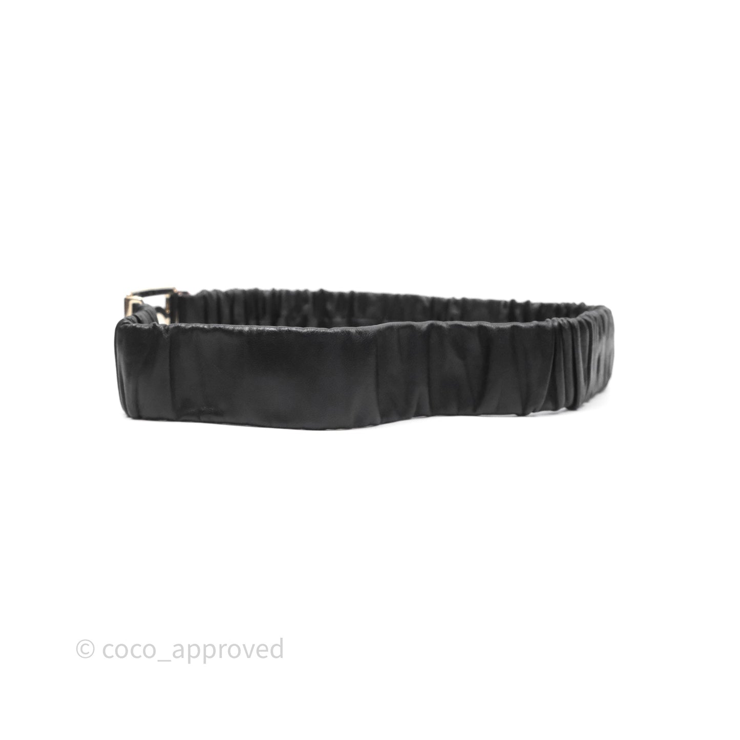Chanel Square CC Belt Black Gold Hardware Size 75 23C