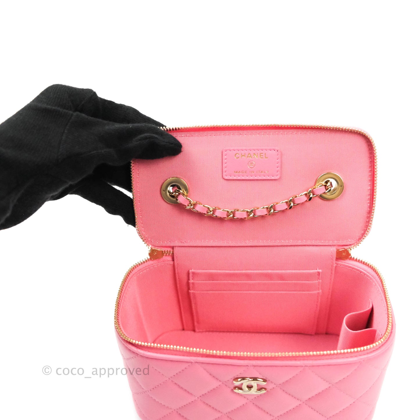 Chanel Small Trendy CC Box With Chain Pink Lambskin Gold Hardware