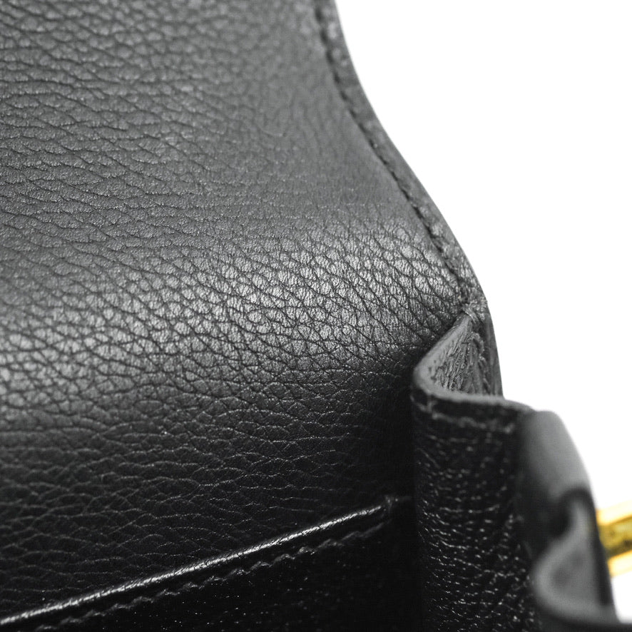 Hermès Roulis Mini 18 Black Clemence Gold Hardware