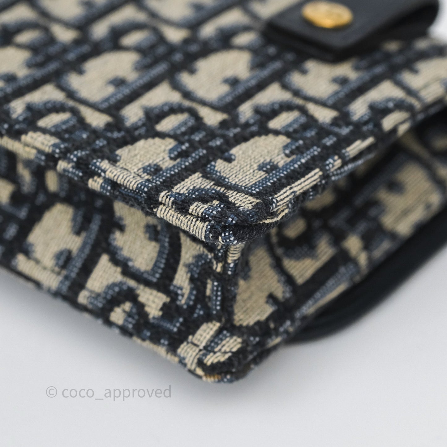 Christian Dior Blue Dior Oblique Jacquard Saddle Belt Pouch