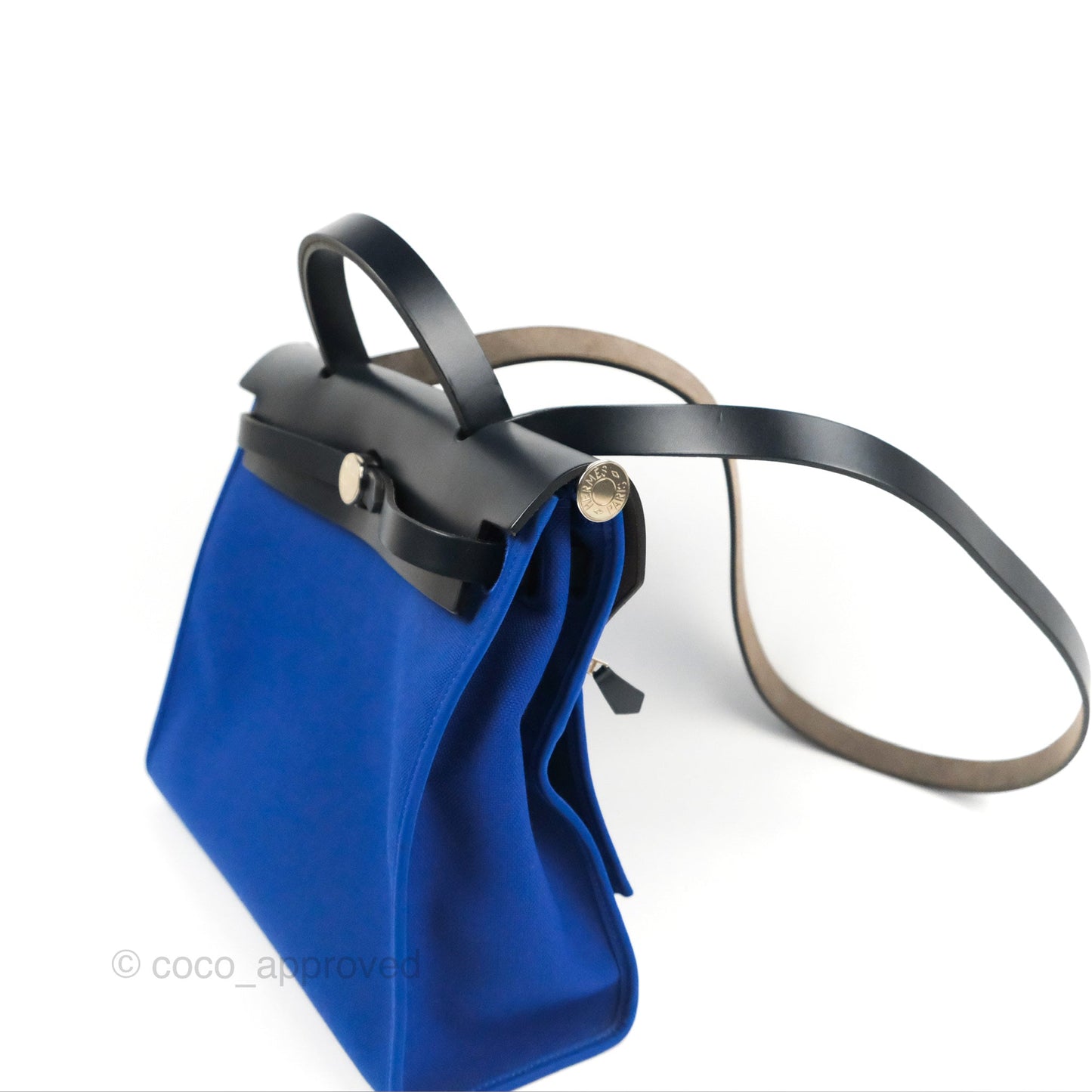 Hermès Herbag Zip 31 Bleu Électrique & Bleu Indigo Canvas Palladium Hardware