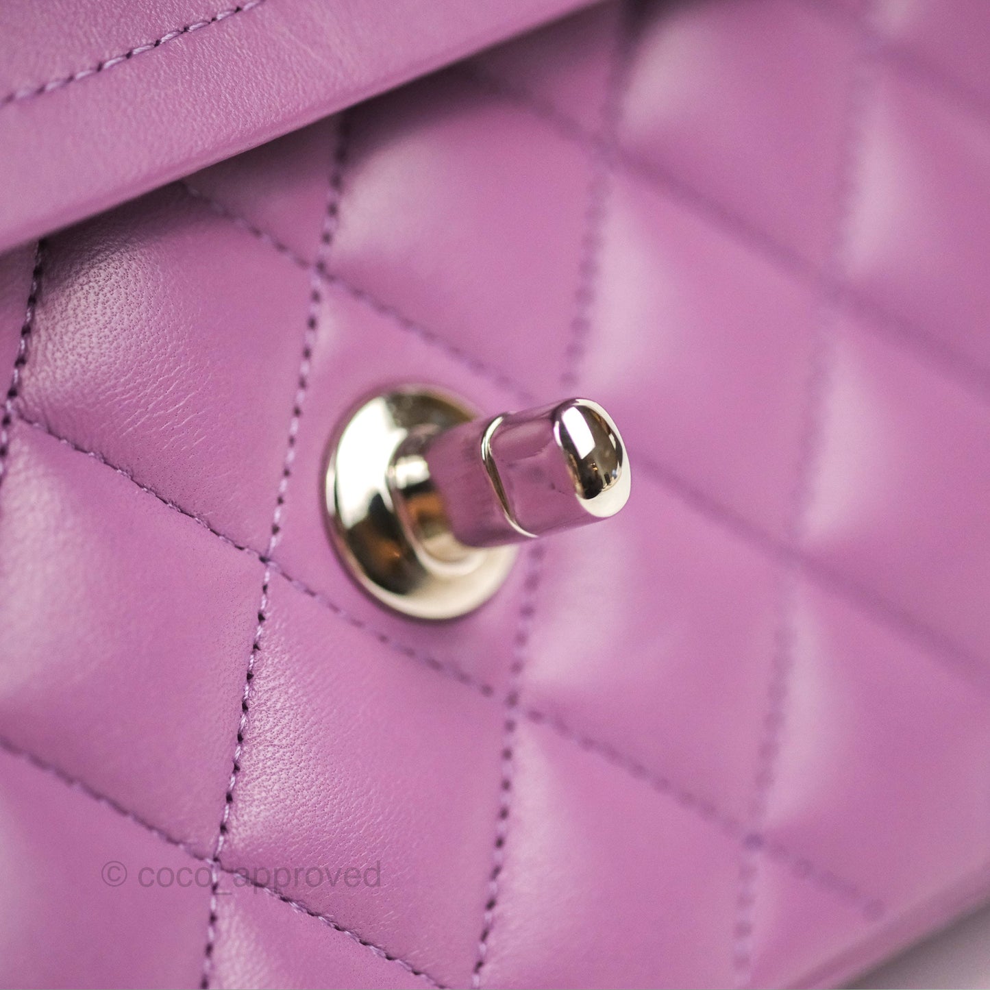 Chanel Small Classic Quilted Flap Purple Lambskin Silver Hardware